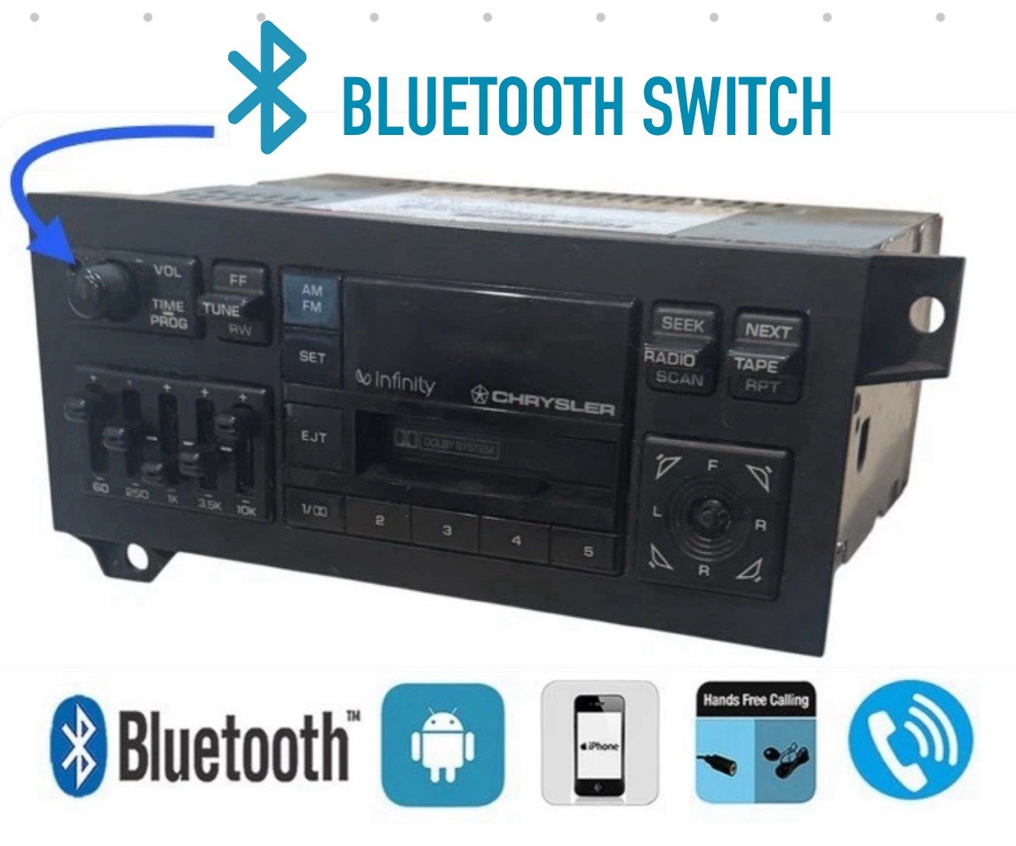 ✅87-03 Chrysler Dodge Infinity Cassette EQ FM BLUETOOTH 5.0 Oem Radio