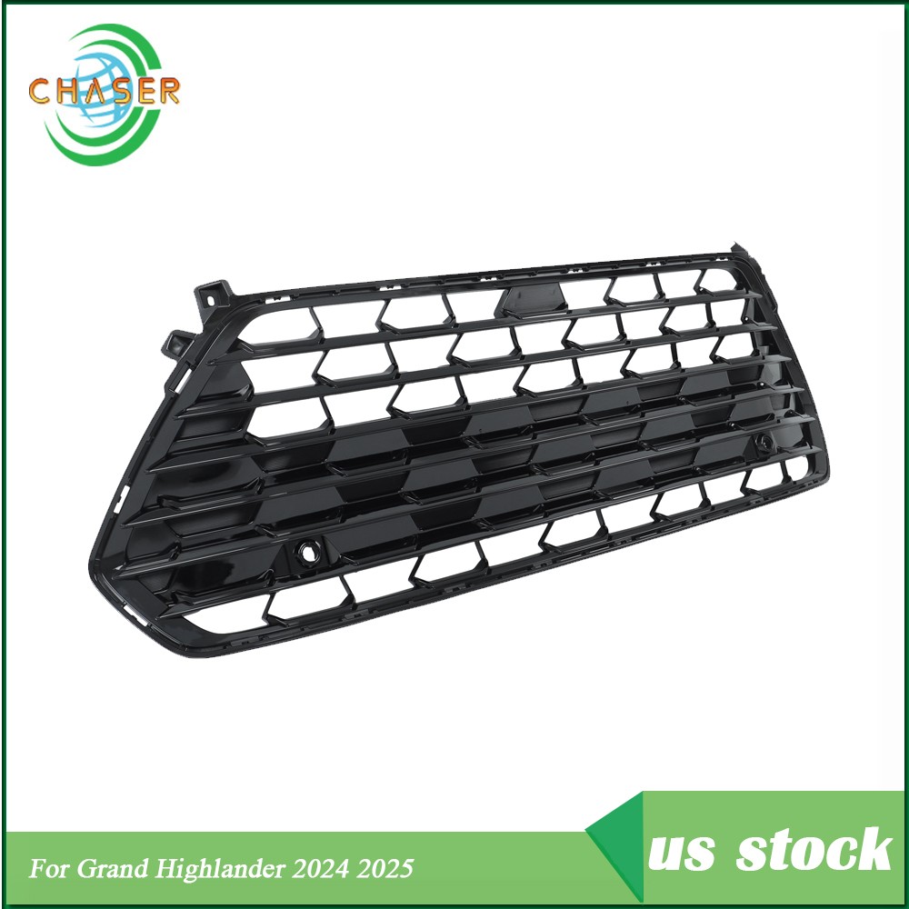For Grand Highlander 2024 2025 Mesh Front Grille Gloss Black Without Camera Hole