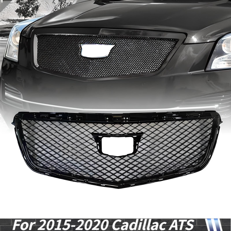 Front Bumper Grille For 2015 2016-2020 Cadillac ATS Black Mesh Honeycomb Grill