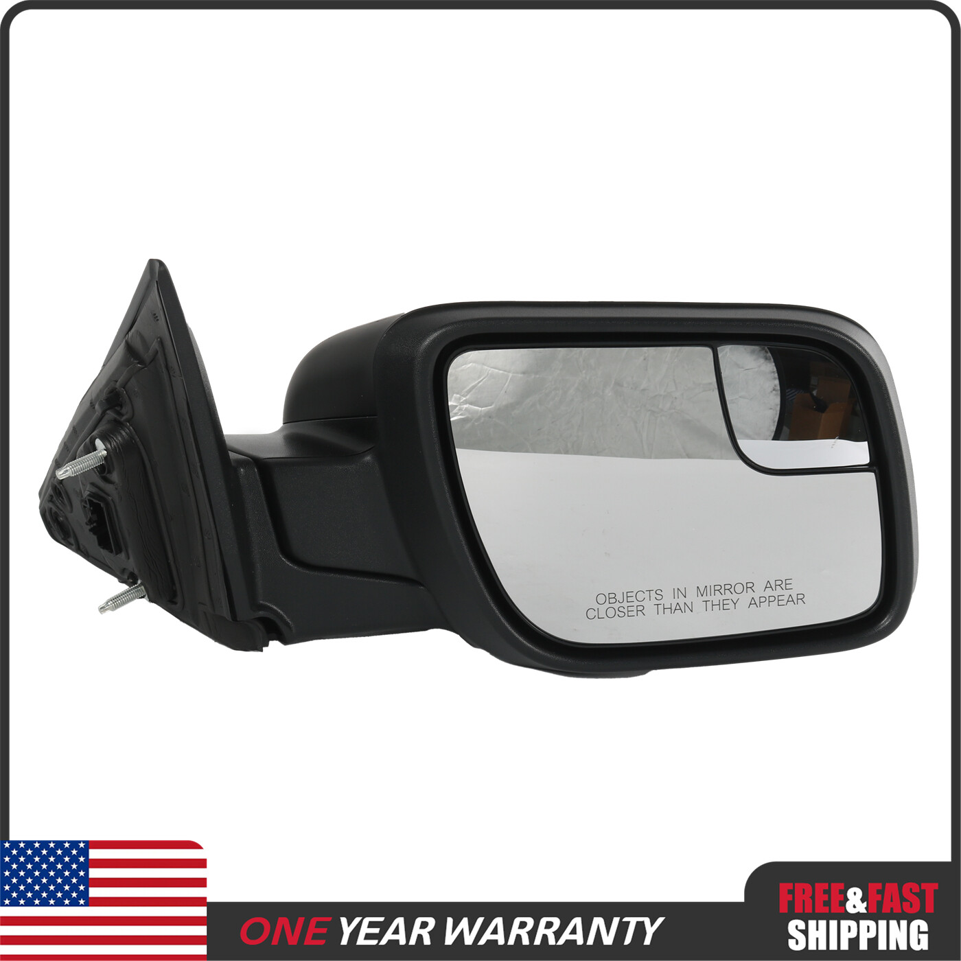 Manual Fold Textured Right Side Power Mirror For Ford 2011-2015 Explorer Black