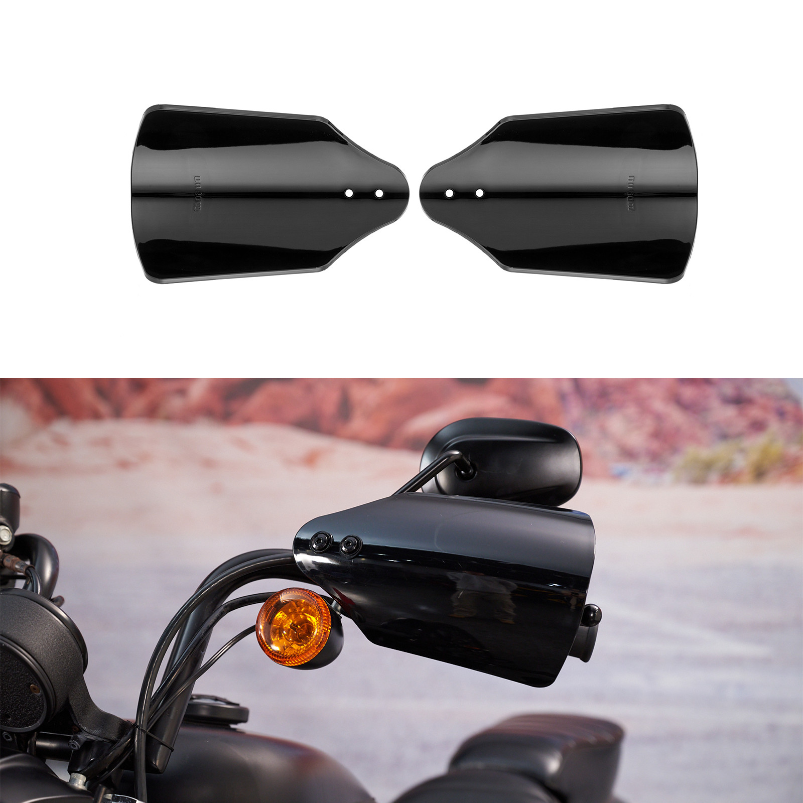 8.2″x 5.4″ Steel Abs Plastic Club Style Hand Guards For Harley Softail Dyna