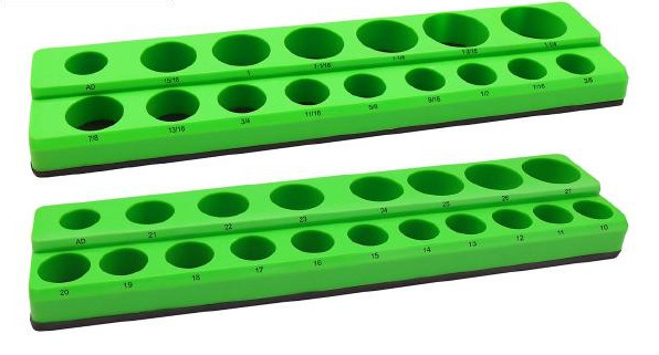 Grip 2pc 1/2″ Drive Sockets Holder Tray Shallow Deep SAE MM Magnetic Base 67215
