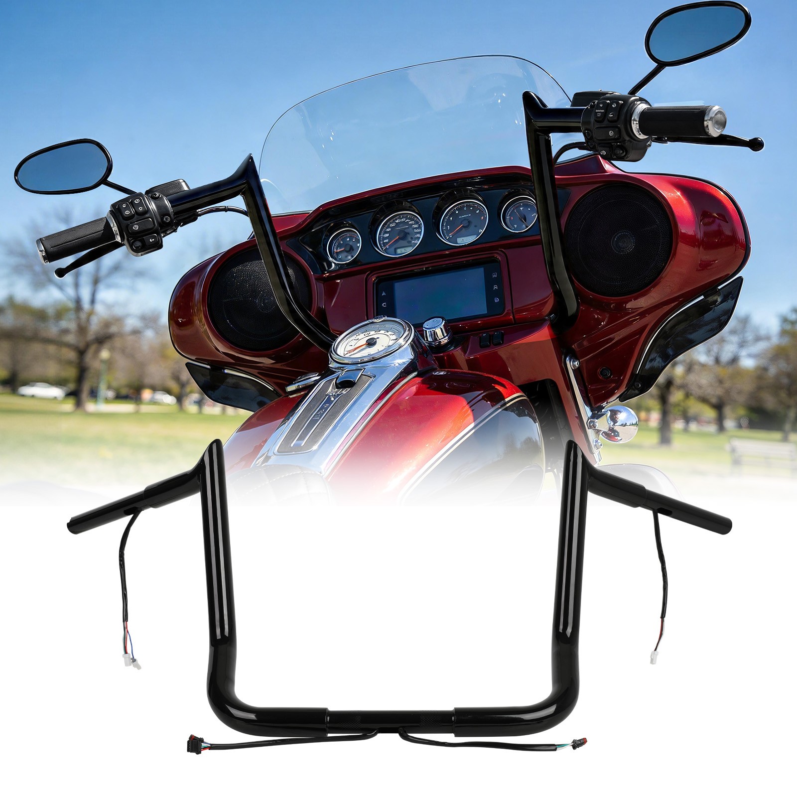 14″ Ape Meathook Pre-Wired Handlebars For Harley Ultra Limited Street Glide 14+