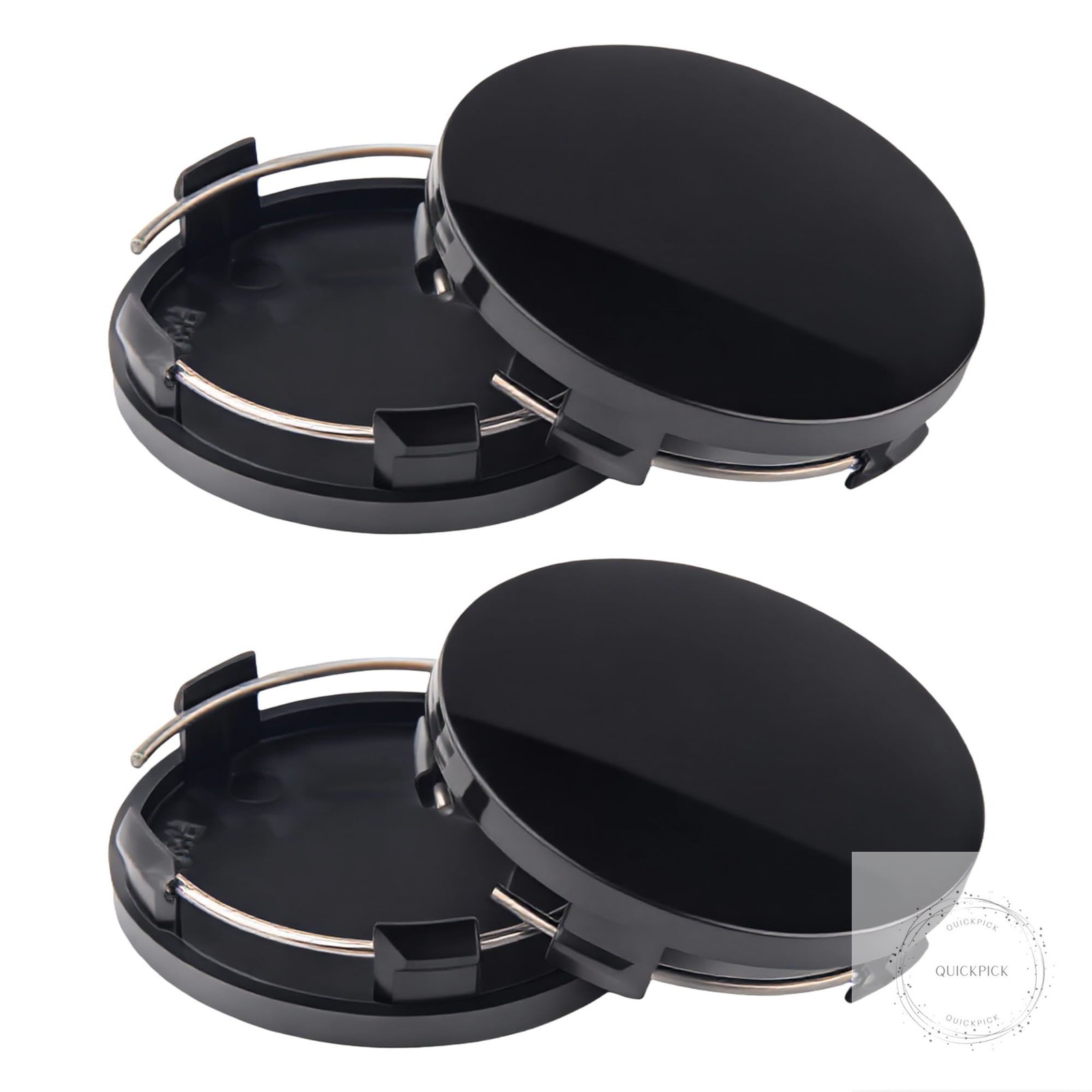 60mm Black Wheel Center Caps 4 Pcs ABS Plastic Hub Caps OD 2.36 Inch ID 2.2 Inch