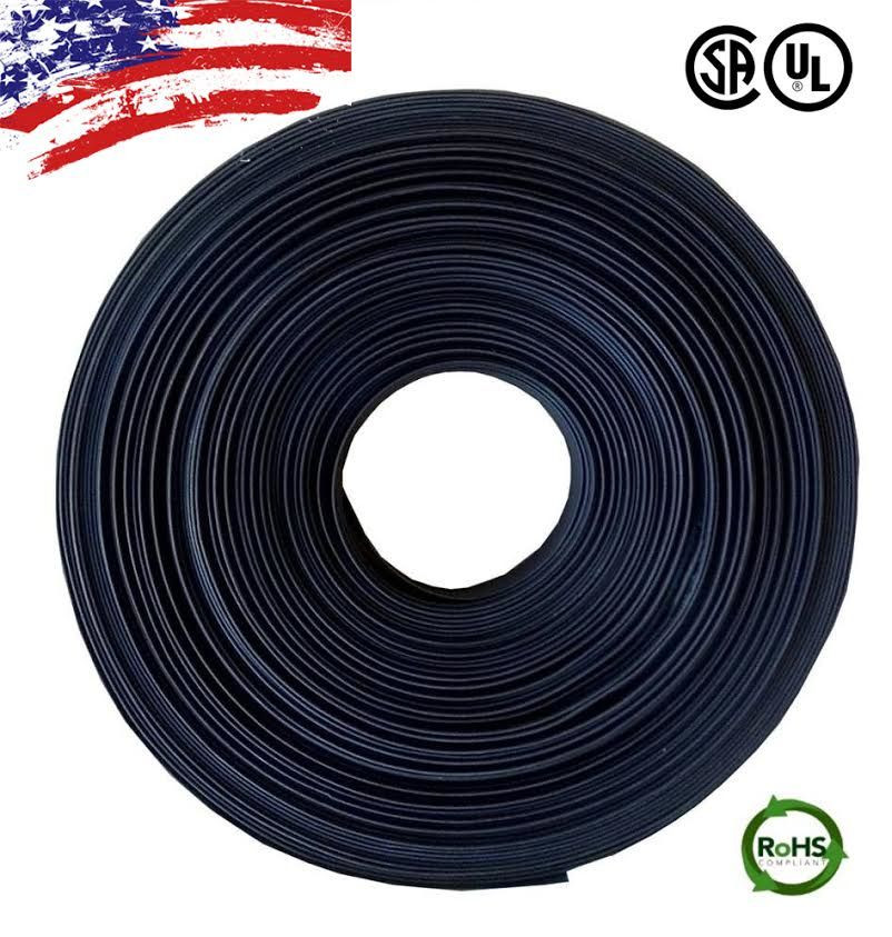 3/8″ Inch 100 FT. 100′ Feet BLACK 9mm Polyolefin 2:1 Heat Shrink Tubing Tube UL