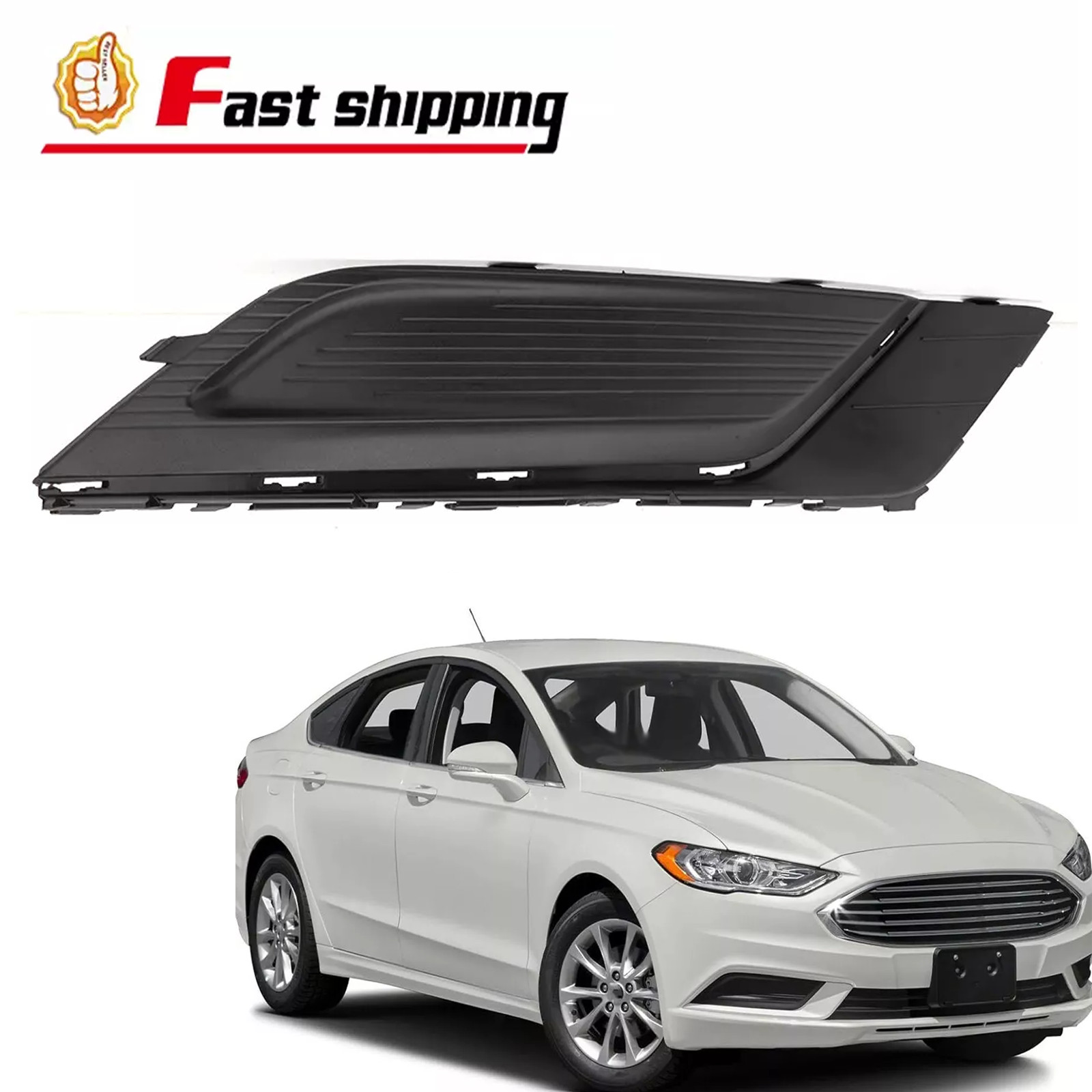 For 2017-2018 Ford Fusion Front Bumper Fog Light Lamp Cover Right Passenger Side