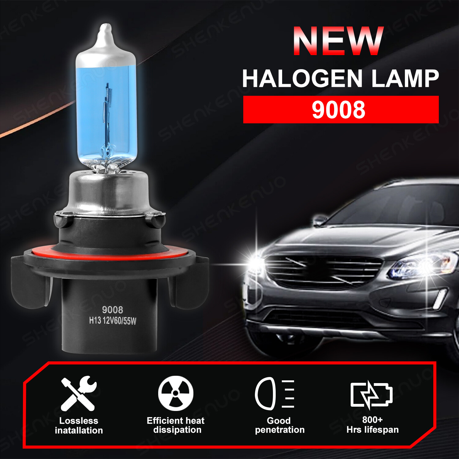 9008 Halogen Headlight Bulbs FOR Mini Cooper R56 Clubman R55 High Lo Beam 60/55W