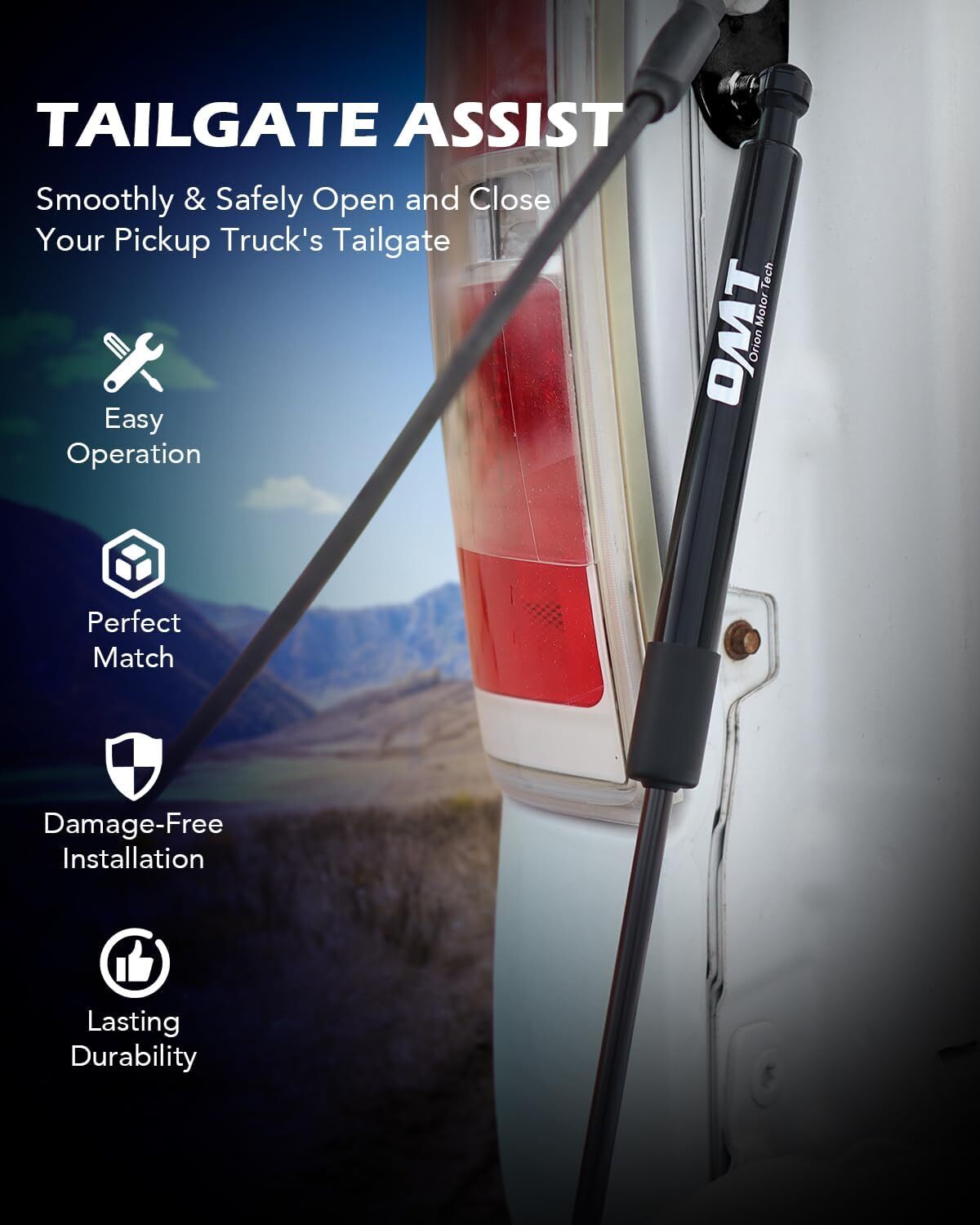 Orion Motor Tech Compatible with 15-23 F150 Tailgate Assist Black