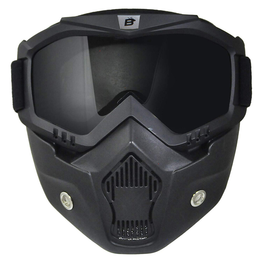 Full Face Mask Motorcycle Goggles Foam Padded Shatterproof Anti Fog Smoke Lens