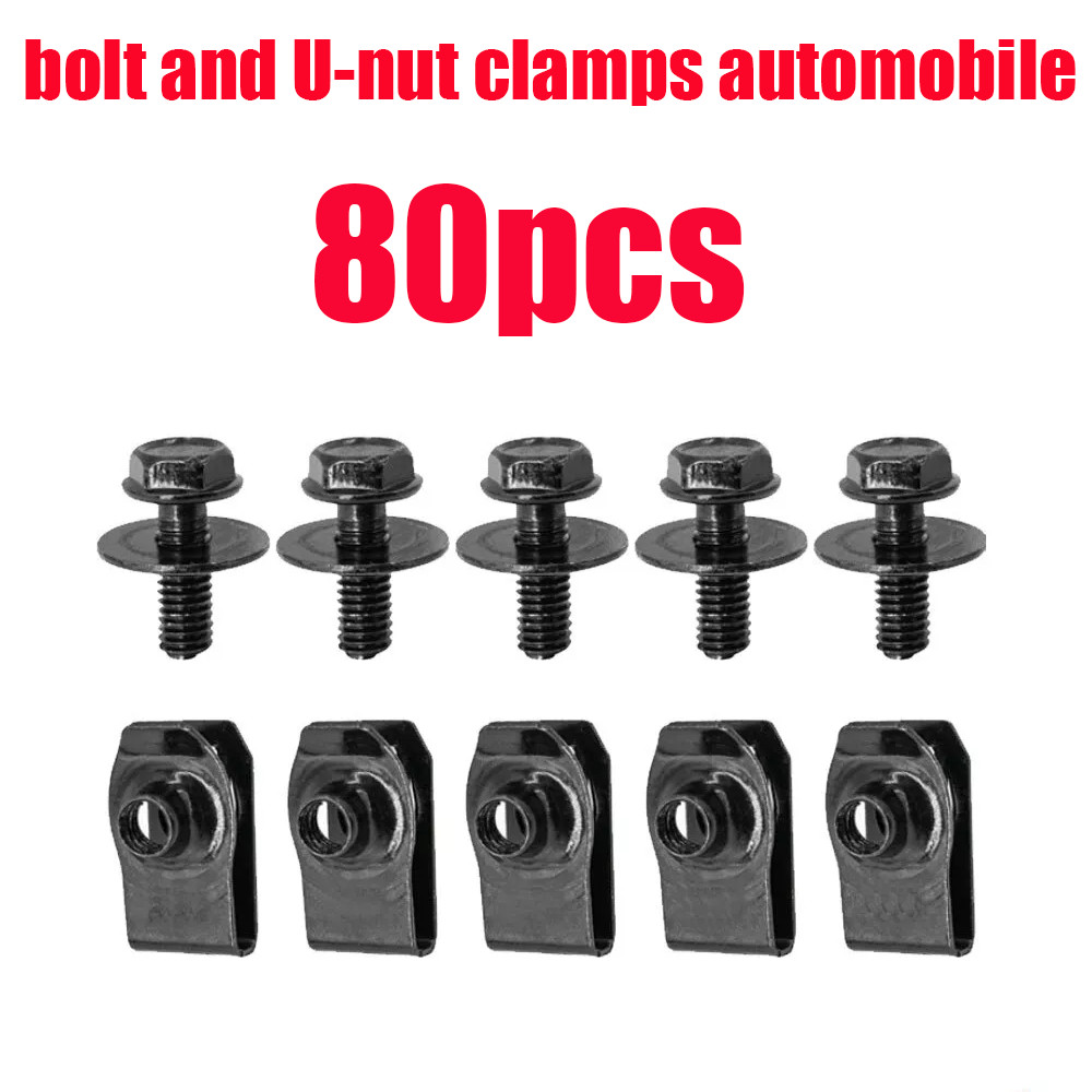 Car Body Bolts & U-nut Clips M6 Splash Shield Retainer Fastener Rivet Screws