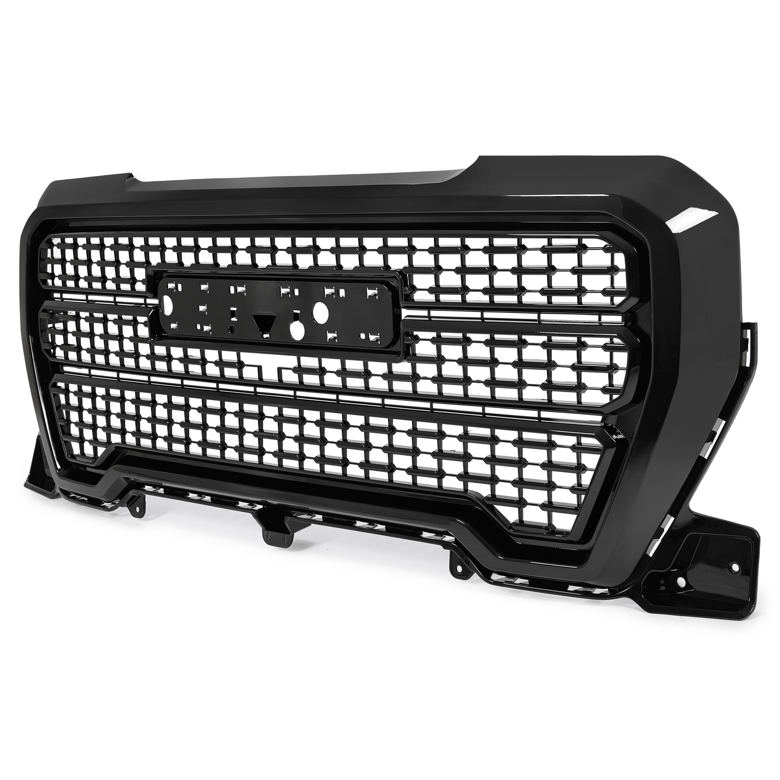 Gloss Black Front Upper Grille ABS Grill For GMC Sierra 1500 Denali 2019-2021