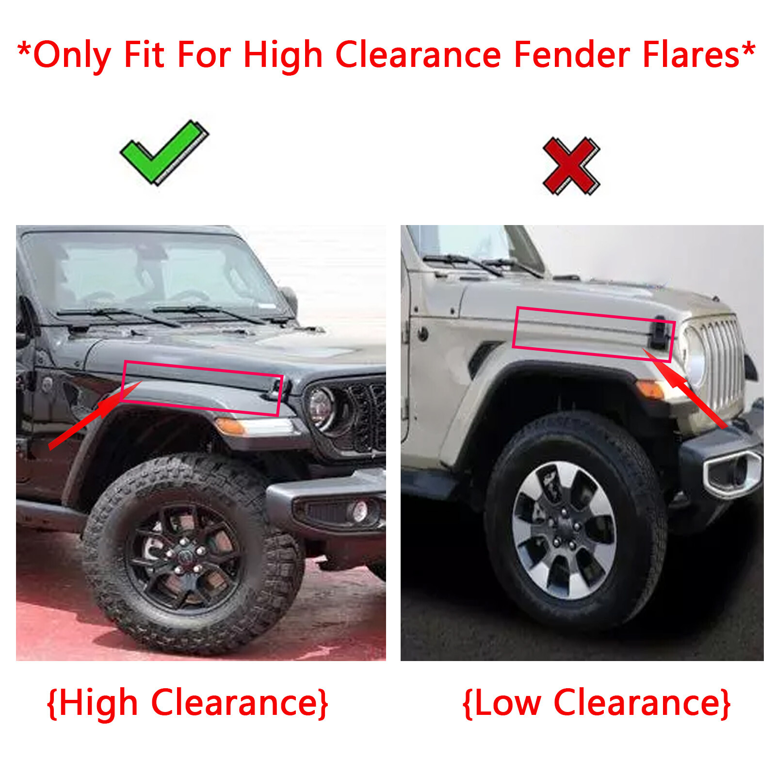 For Jeep Wrangler JL 2/4 Door 2018-2024 Front & Rear Fender Flares Extension Set