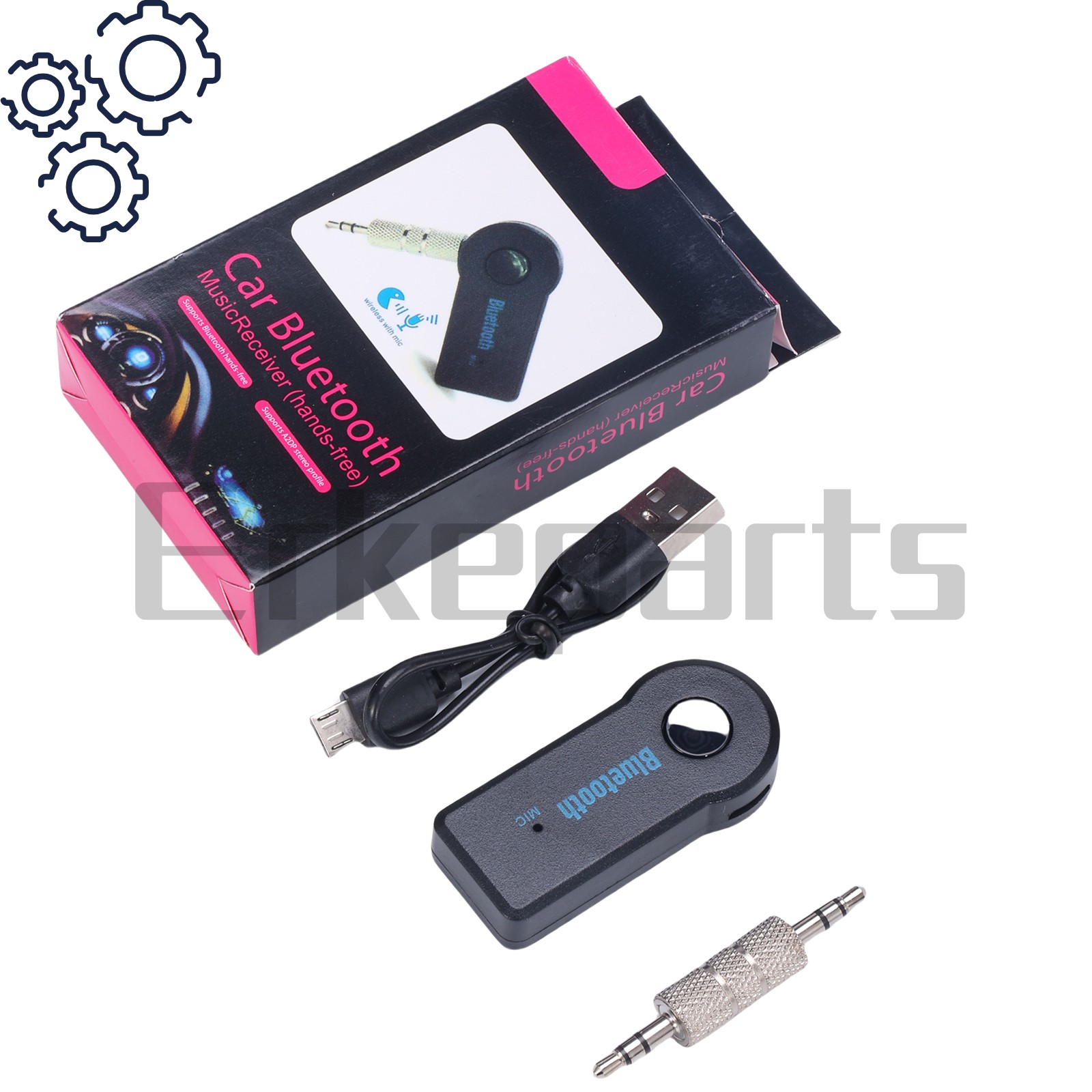 New Car Receiver Adapter Wireless Bluetooth 3.5mm AUX Audio Stereo Music Home