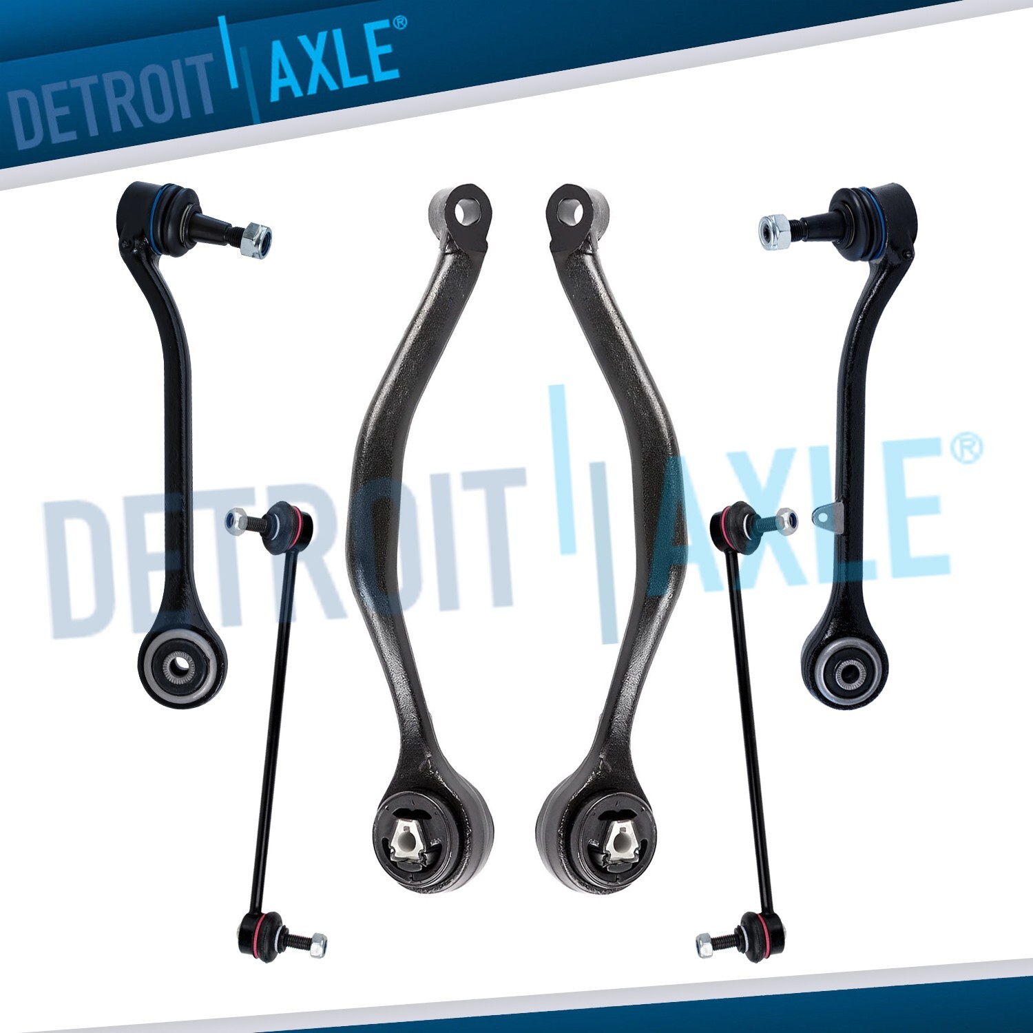 Front Lower Forward Rearward Control Arms Sway Bar Links for 2004 – 2010 BMW X3