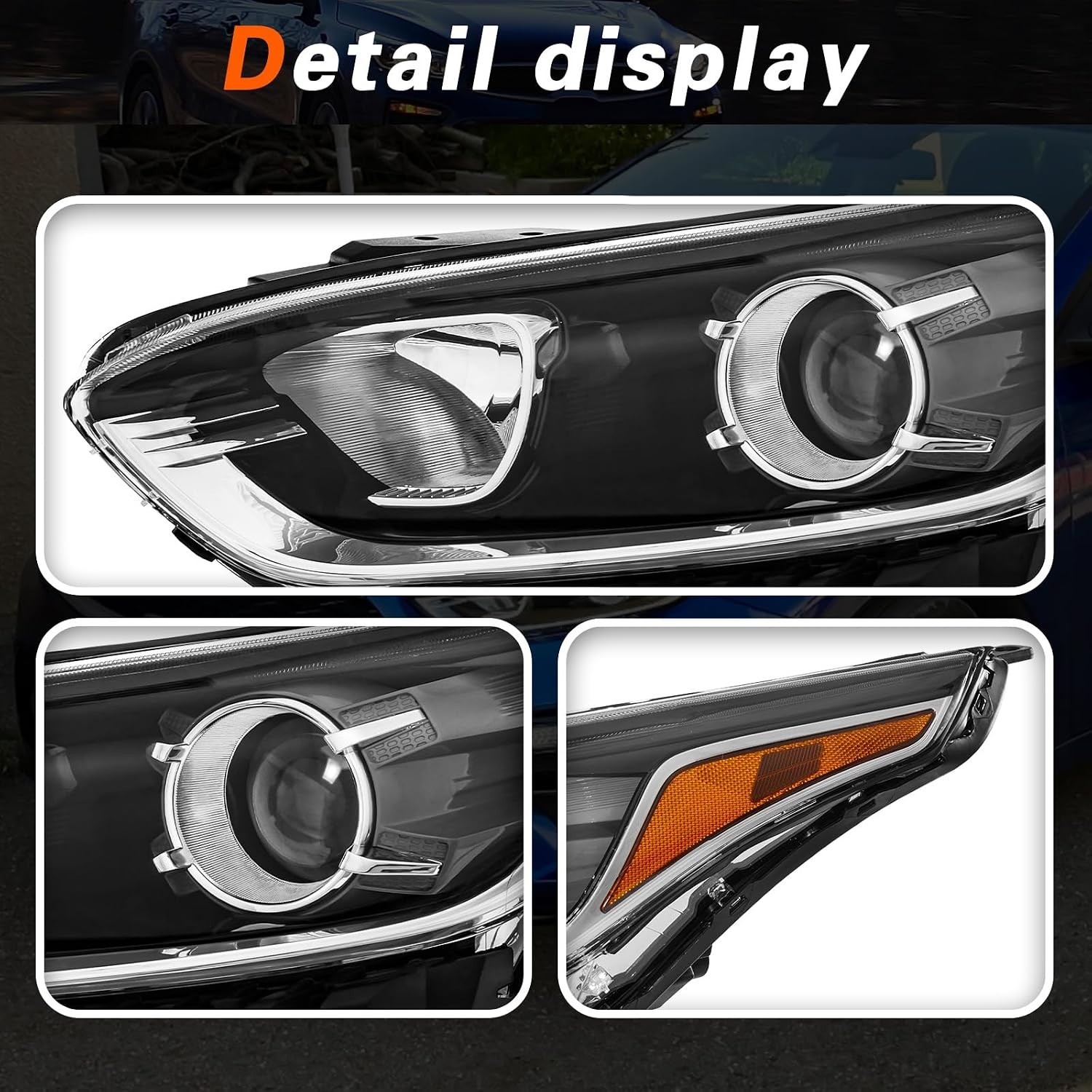 Easy-Install Halogen Headlight Assembly for 2019-2021 Kia Forte, Front Right