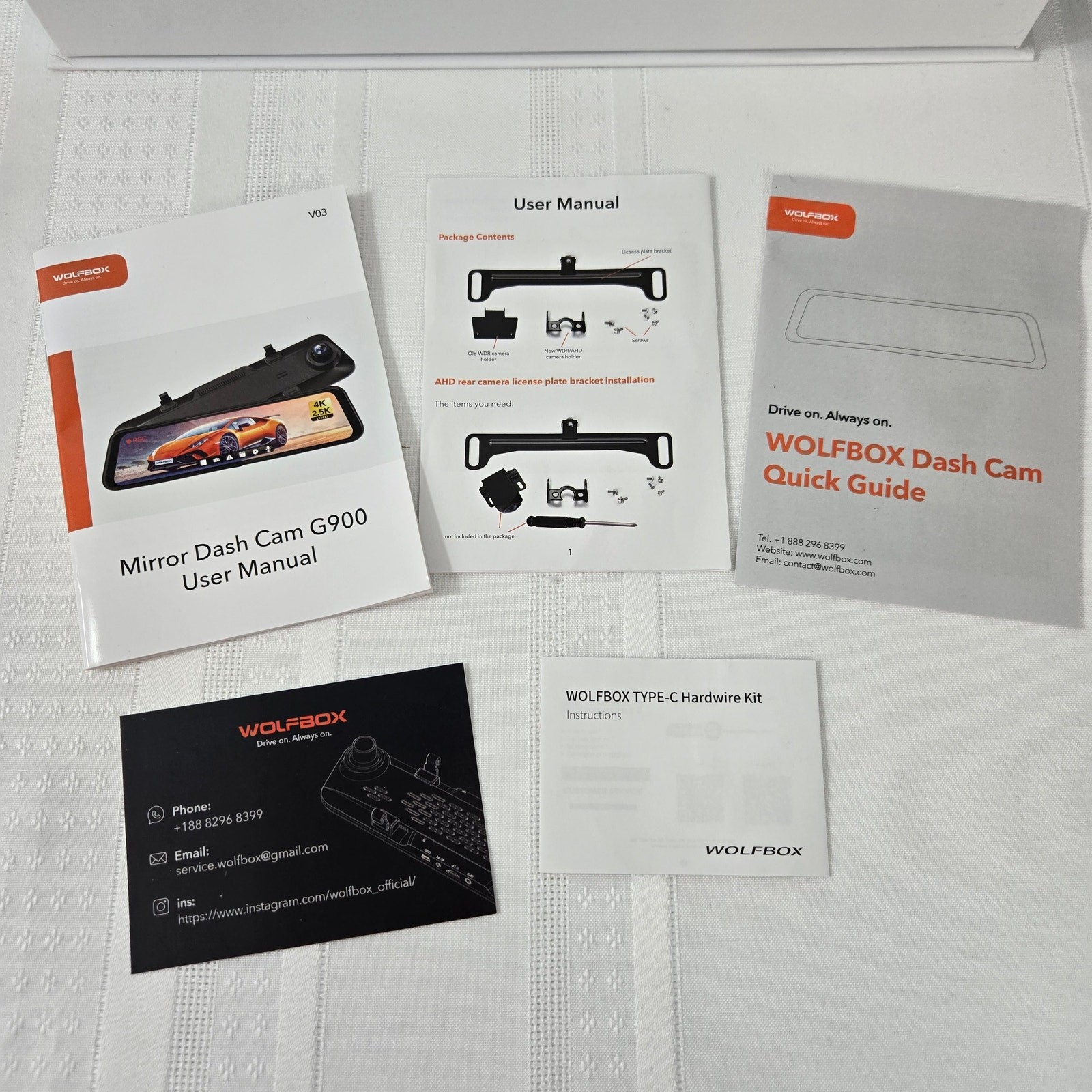 WOLFBOX G900 “EXTENDED PACKAGE” Mirror Camera 4K 11.8″ Dash Cam Front & Rear