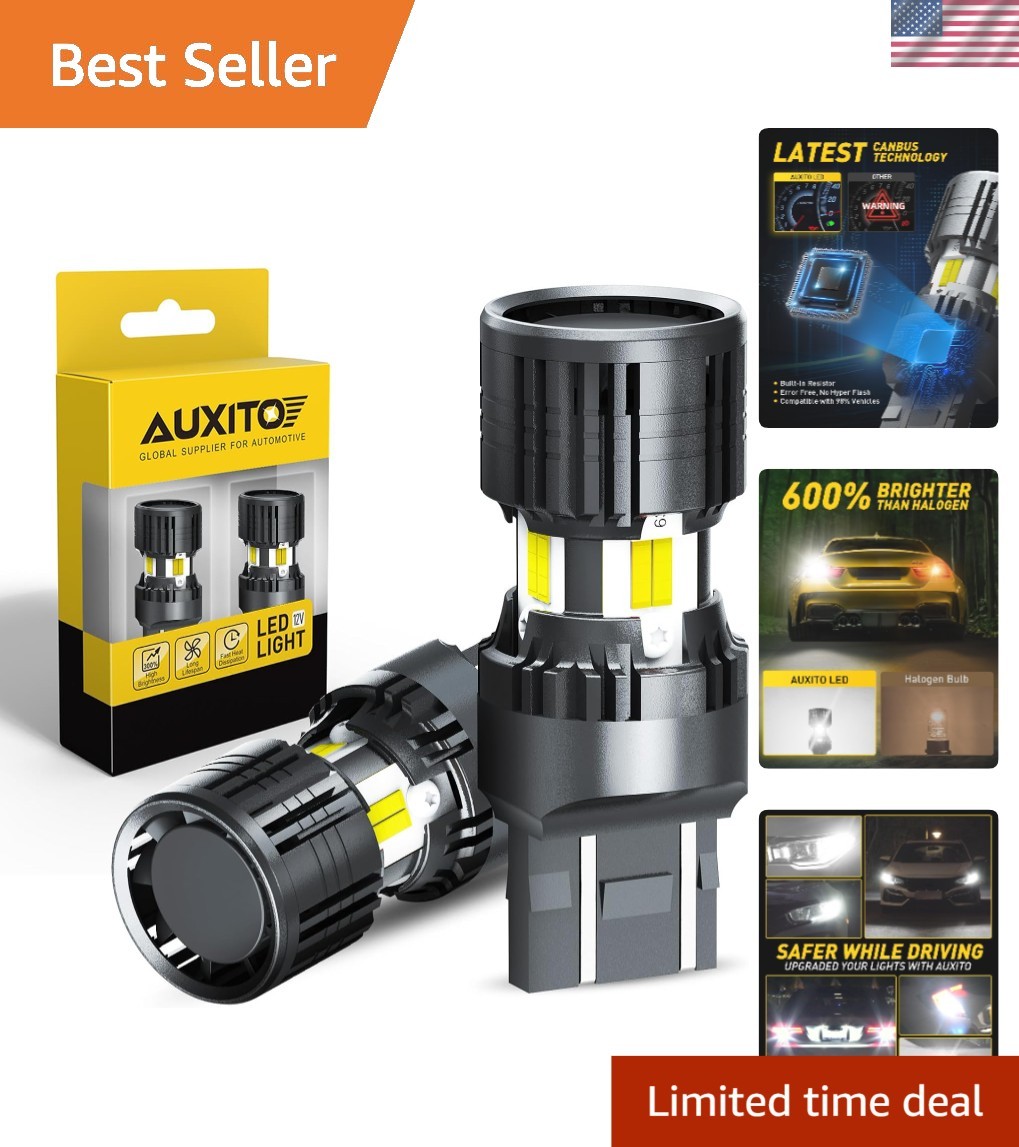 Enhance Safety with 7443 LED Bulb Pack – 50,000 Hours Lifespan, High Brightness