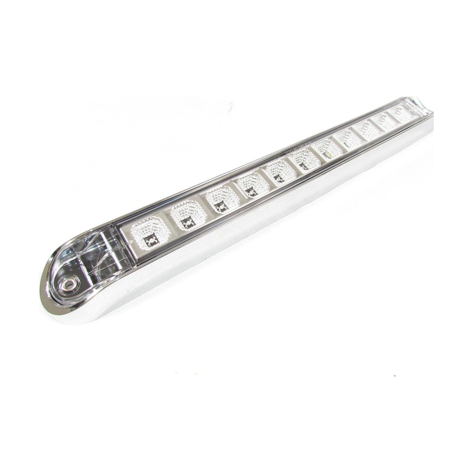 Fortpro 17-6/8″ x 2-1/8″ Amber Led Light Bar with 11 LEDs, Amber Lens and Chrome