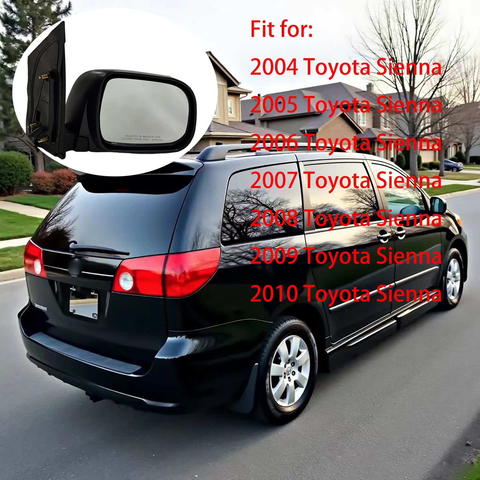 Power Heated Side View Mirror Folding Passenger Right RH for 04-10 Toyota Sienna