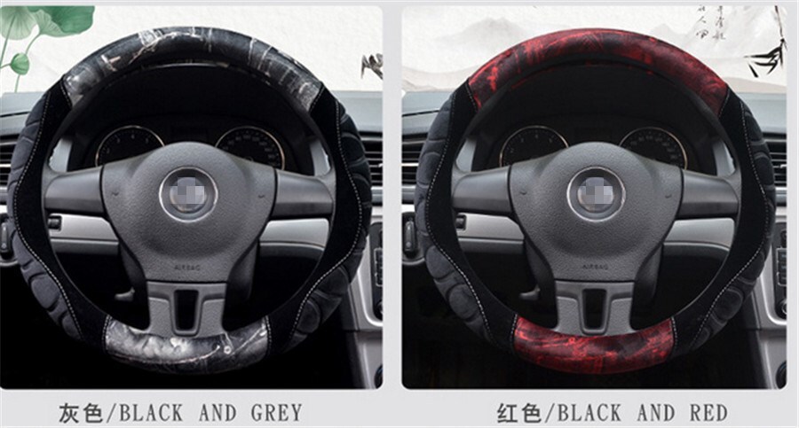 New short plush steering wheel cover flocking car handle warm non-slip for car