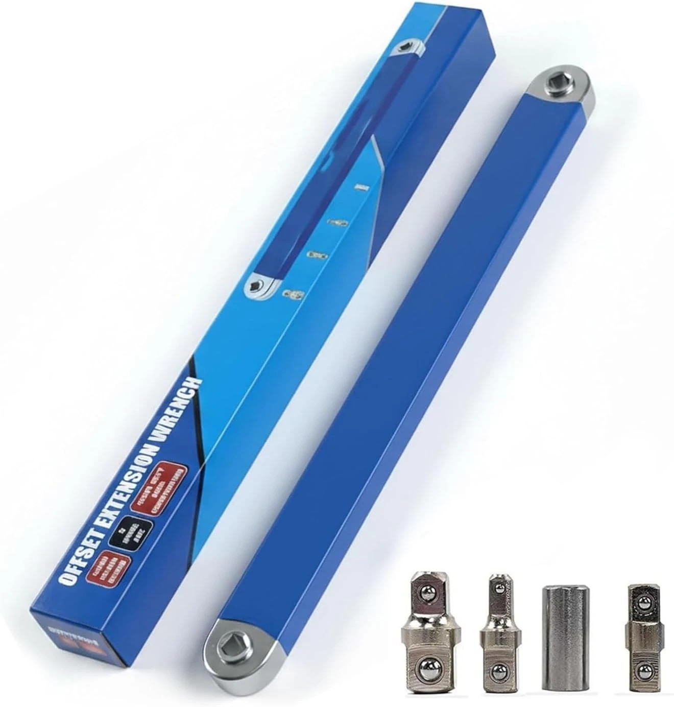 Impact Ready Offset Extension Wrench, Tight Reach Wrench Set, Blue
