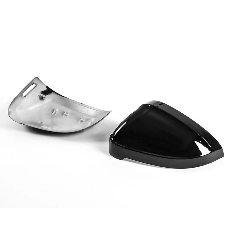 2PCS Black Mirror Cover Caps Fit Audi A4 B9 S4 A5 S5 RS5 2016+ W/ Lane Assist