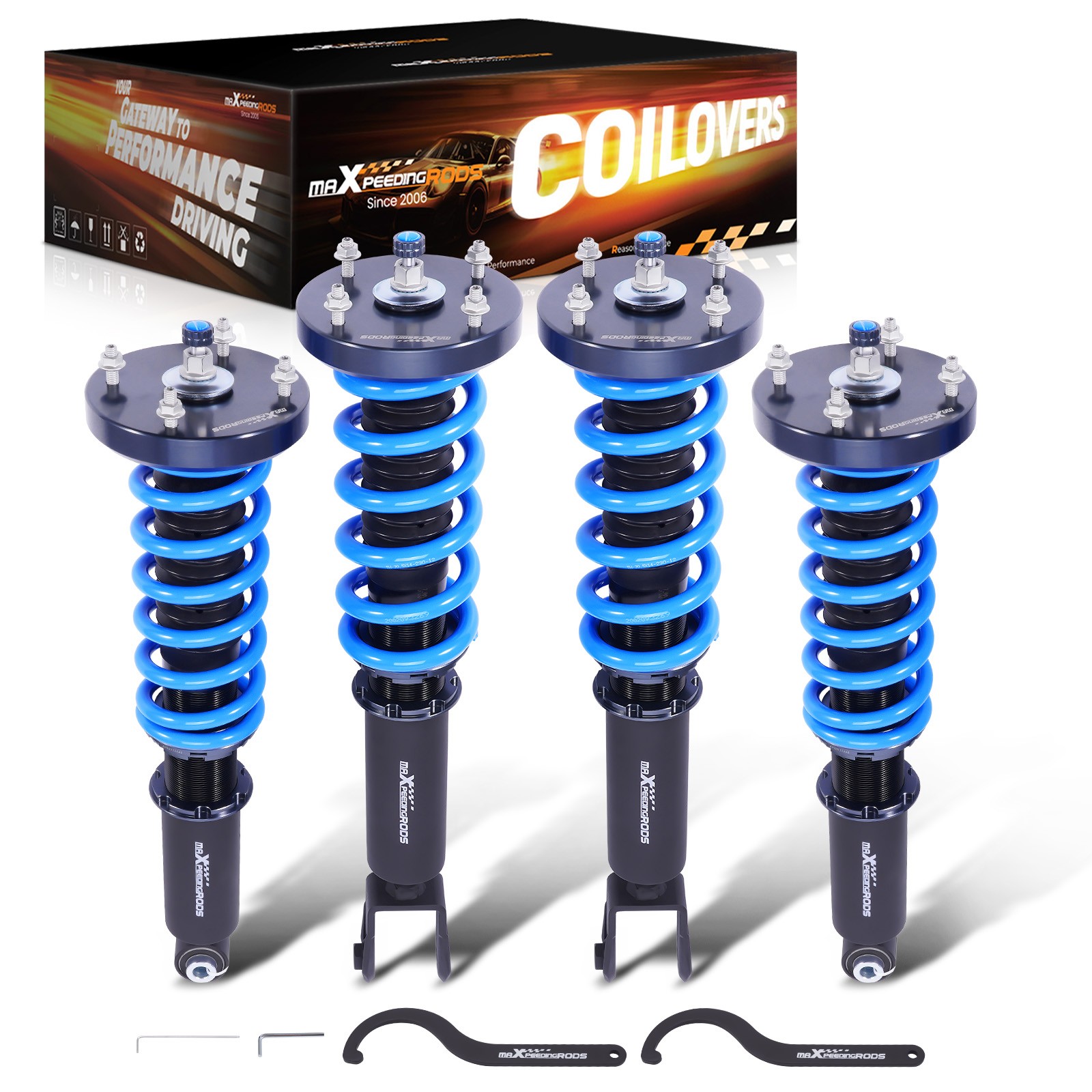 MaXpeedingrods Coilover Shock Struts Kit For Jaguar XJ8 / XJR X350 X358 03-09