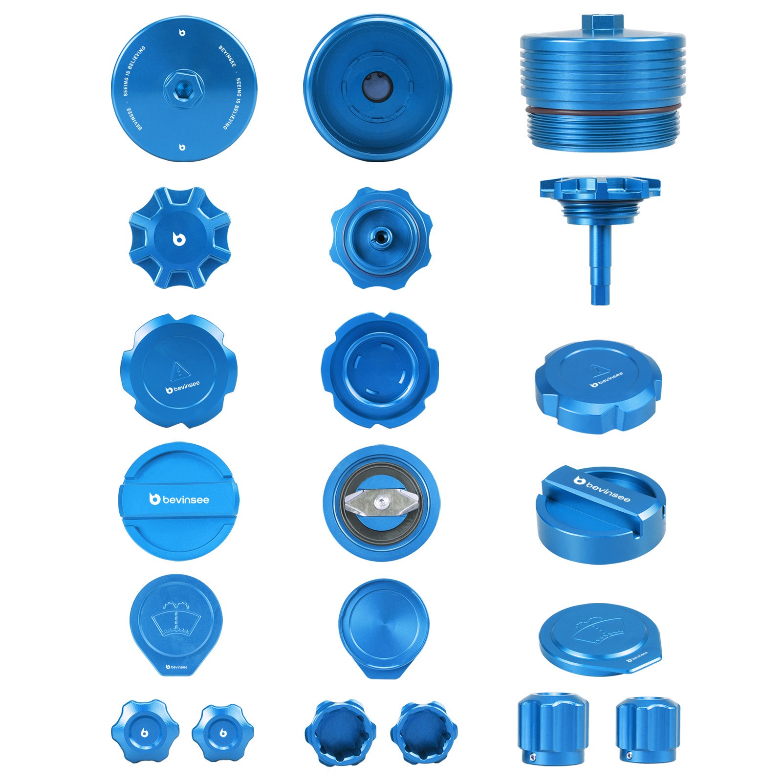 Set of 7 Engine Cap Package Blue For BMW E8X E9X N20 N26 N51 N52 N54 N55