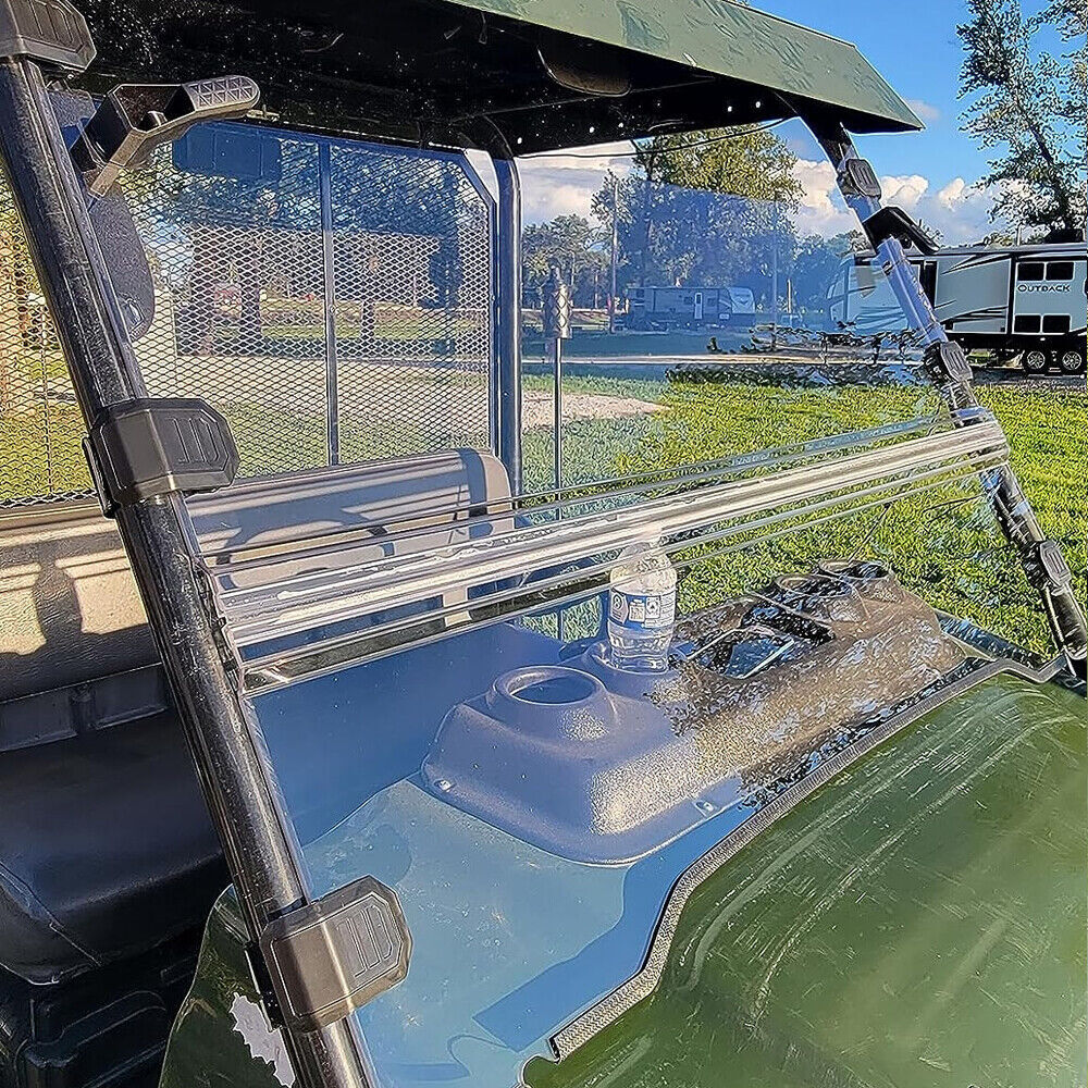 KEMIMOTO Front Folding Windshield Fold Up Clear for Kawasaki Mule 3010 2003-2009