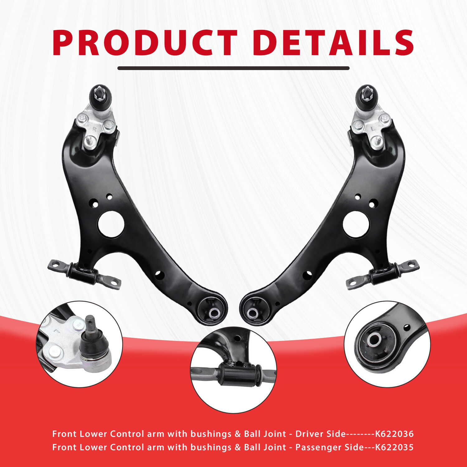 2Pcs Front Lower Control Arm Driver Passenger For 2011 – 2020 Toyota Sienna