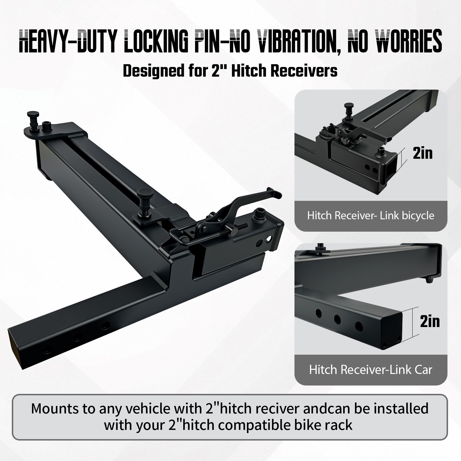 Swing Away Hitch Adapter-90° Swing Arm for 2In Receiver,400 lb Capacity