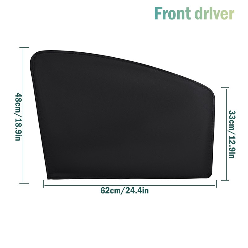 4PCS Car Sun Shade Curtains – 100% UV Protection Privacy Curtain Black