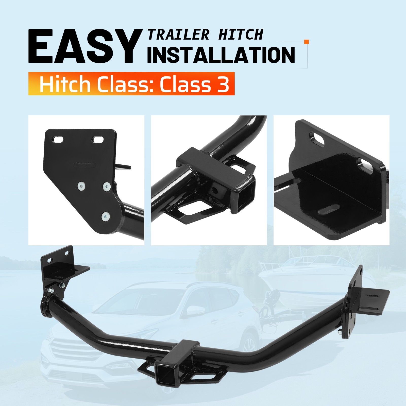 Class 3 Trailer Hitch Tow Receiver 2″ For Kia Sorento/Santa Fe Sport 13 14 15-18