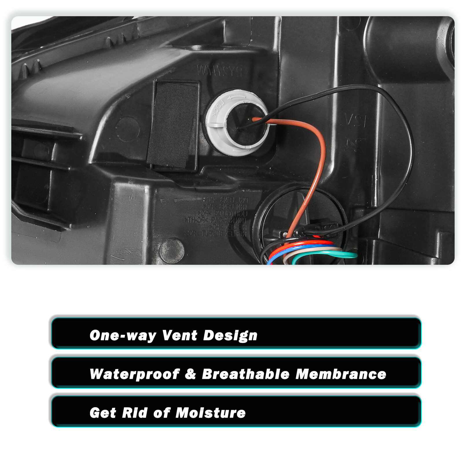 For 2013-2016 GMC Acadia Halogen Projector Black W/Bulbs Headlights Assembly SET