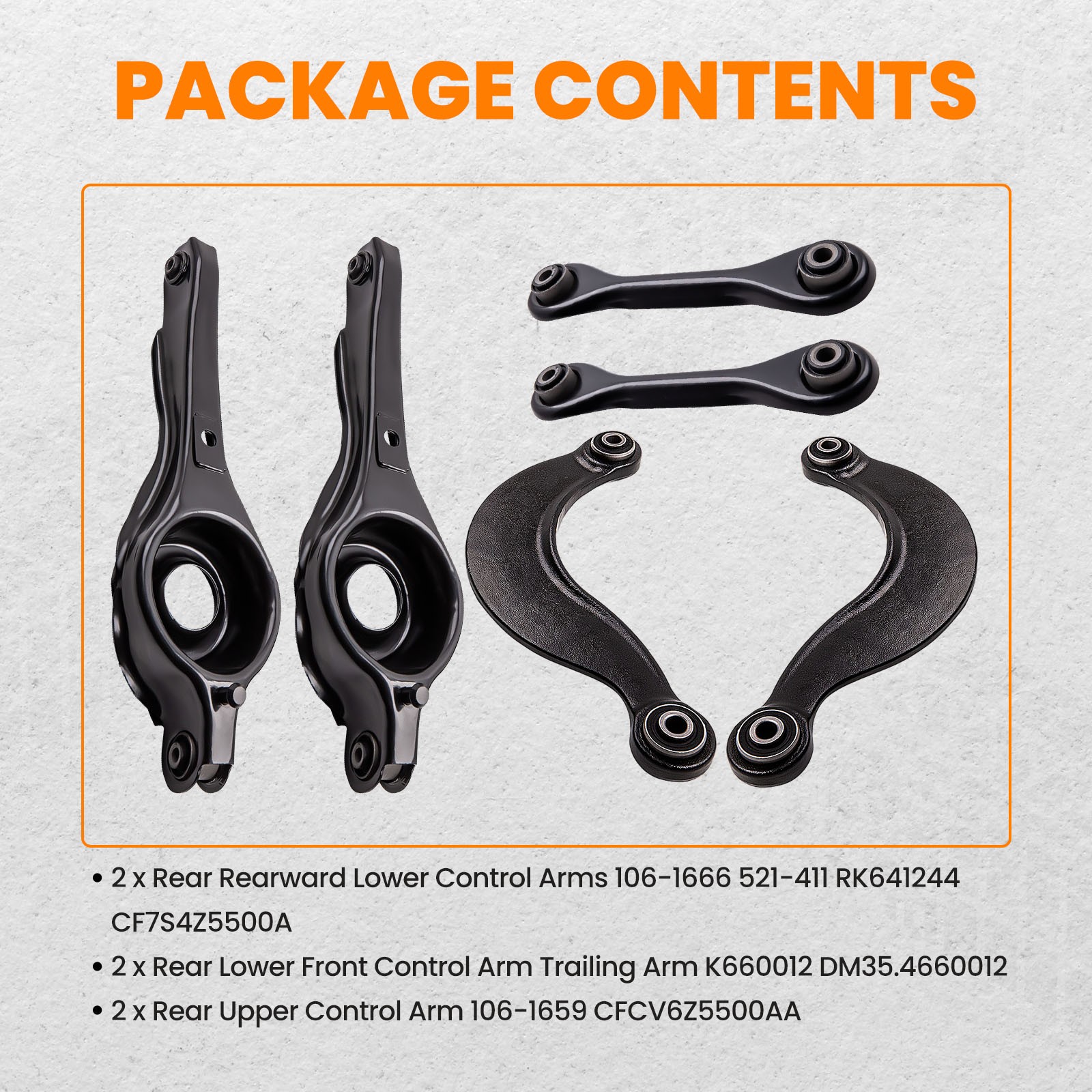 Suspension Rear Upper Lower Control Arms Set for 2000-2006 2007-2011 Ford Focus