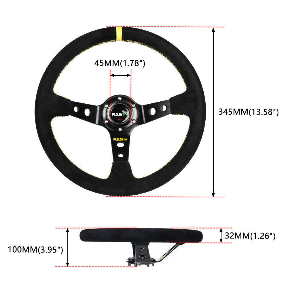 14in Steering Wheel+Quick Release+Short Hub Adapter For Nissan 350Z 370Z G35 G37