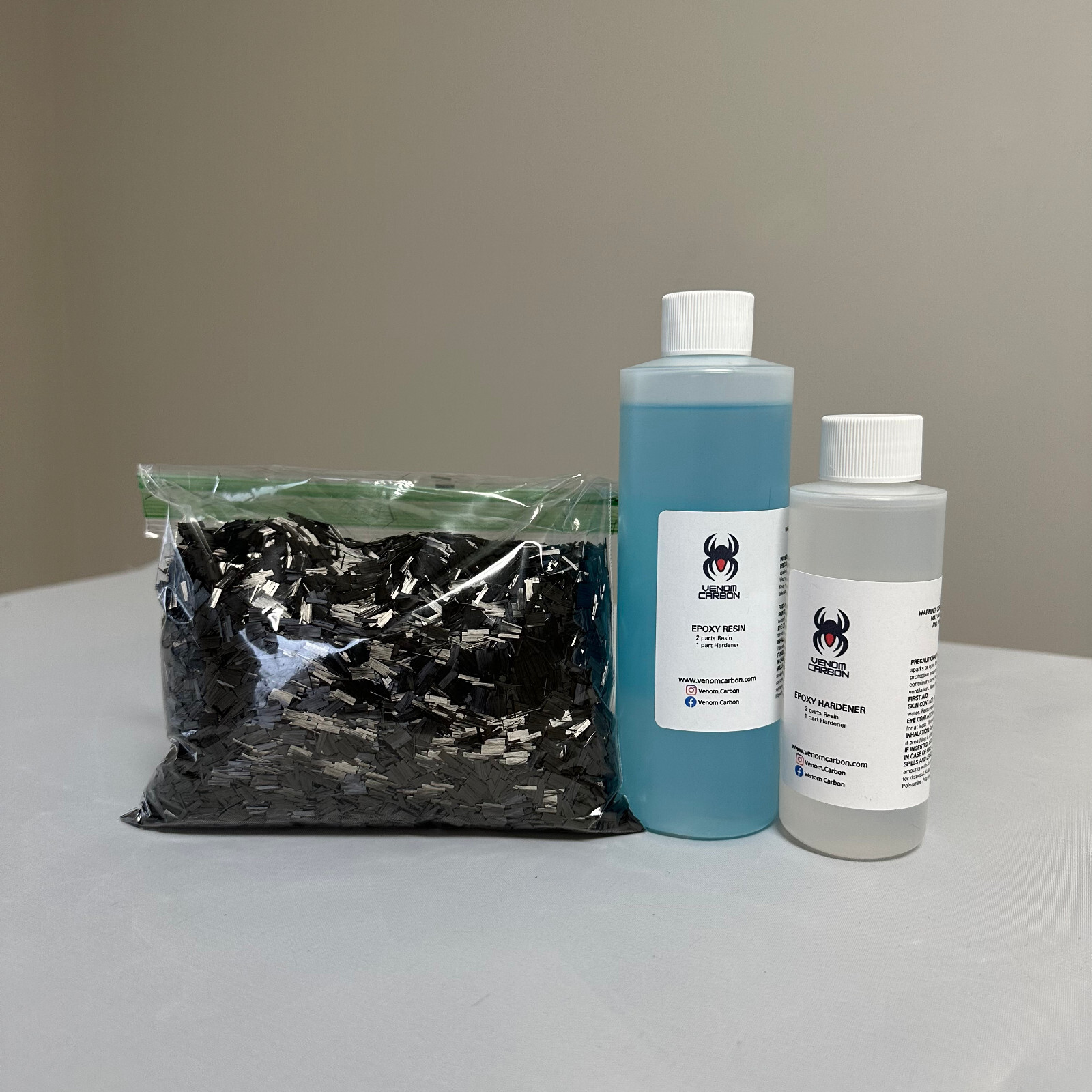 1/2 lb – 1/4″ Chopped Carbon Resin Kit