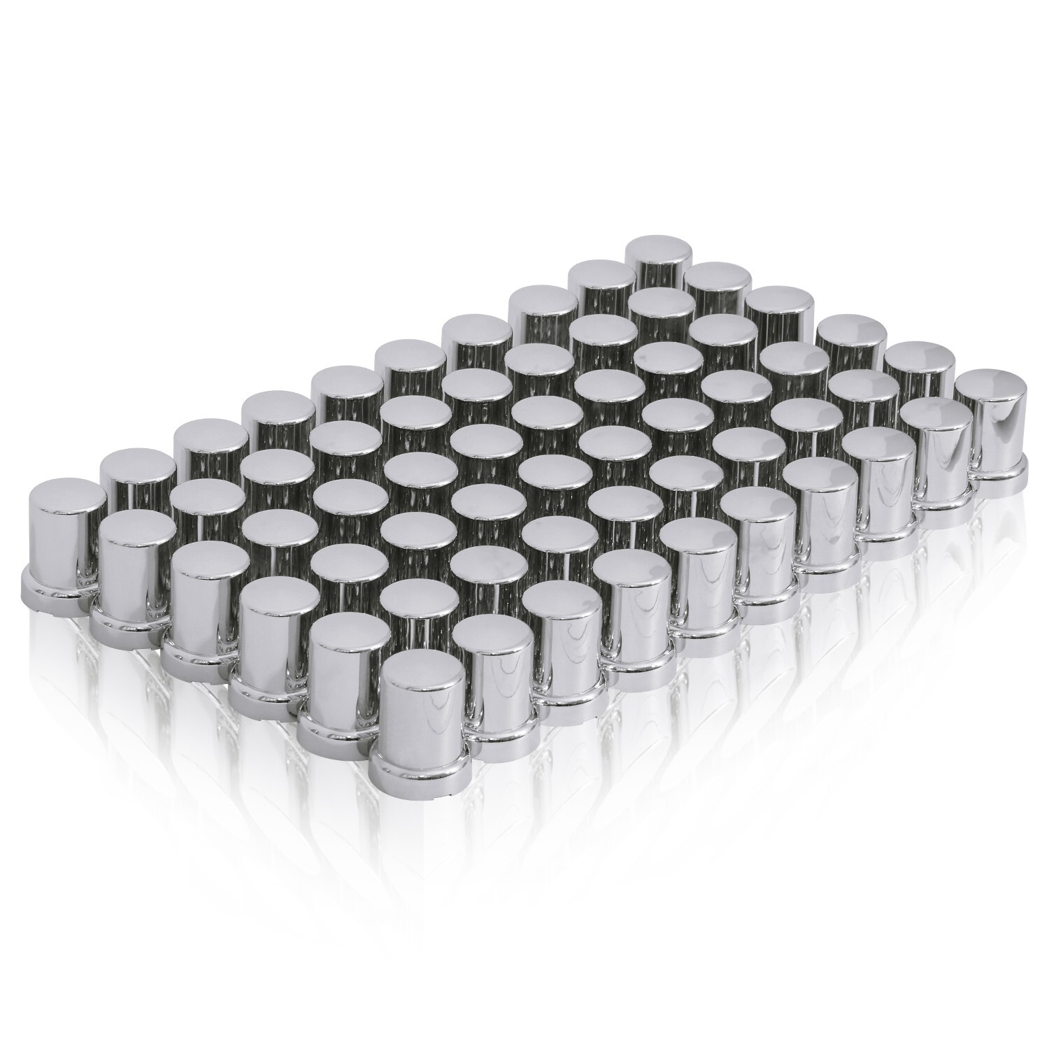60pcs 33mm Chrome Push On Lug Nut Cover, 33mm×2-3/8″ ABS Nut Caps for Semi Truck