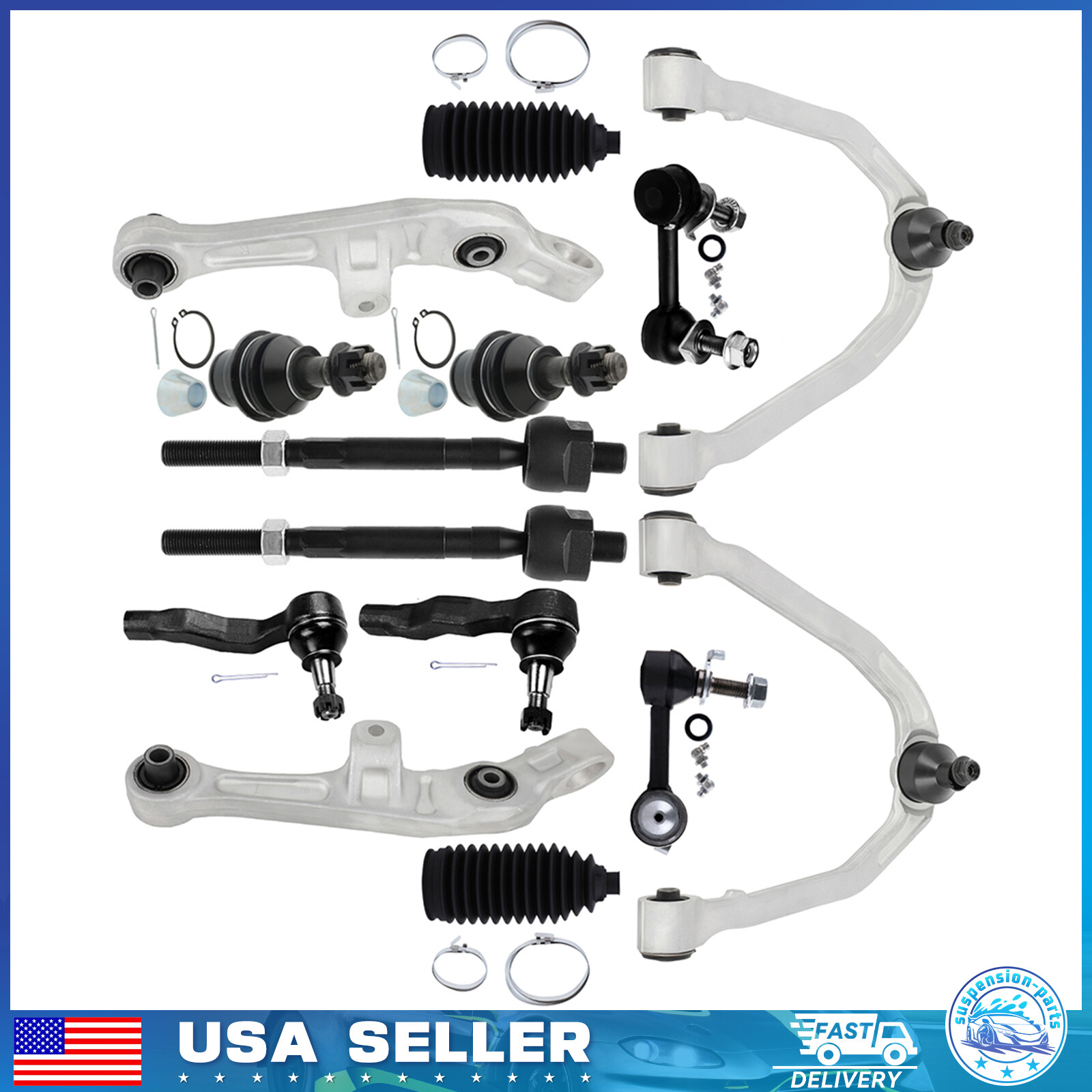 Front Upper & Lower Control Arm Sway Bar For 2003-2007 INFINITI G35 Nissan 350Z