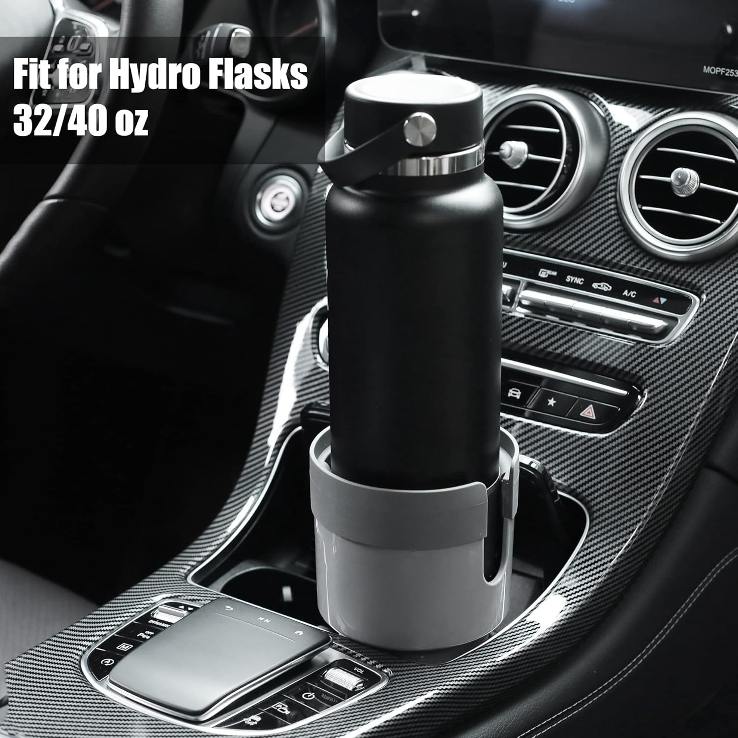 Car Cup Holder Expander Organizer with Adjustable Base, Compatible with 32/40