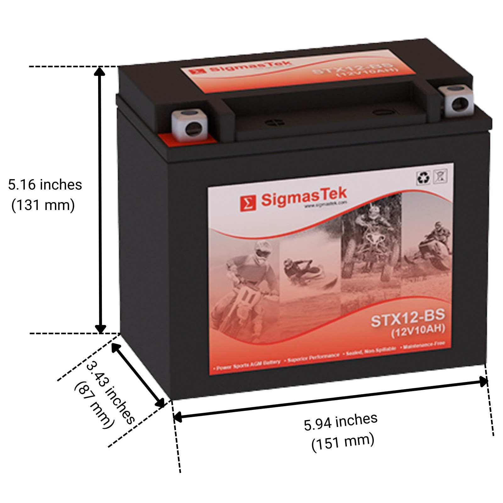 STX12-BS SLA Battery Replacement for Kawasaki KVF300 Brute Force 300CC 2013-2021