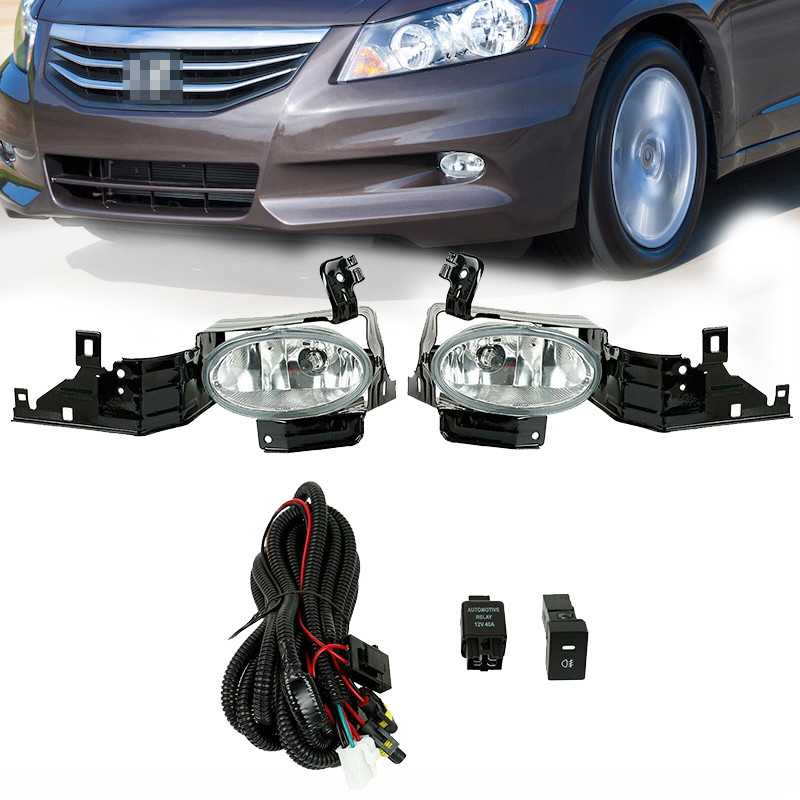 For 2011-2012 Honda Accord Sedan Clear Fog Lights Bumper Driving Lamps+Switch