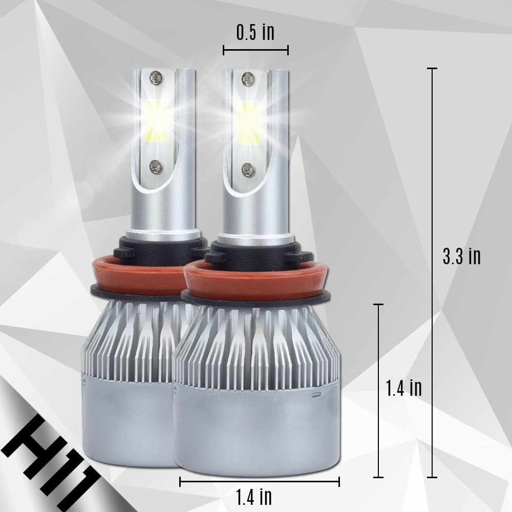 XENTEC LED HID Headlight Conversion kit H11 6000K for 2004-2012 Volvo S40