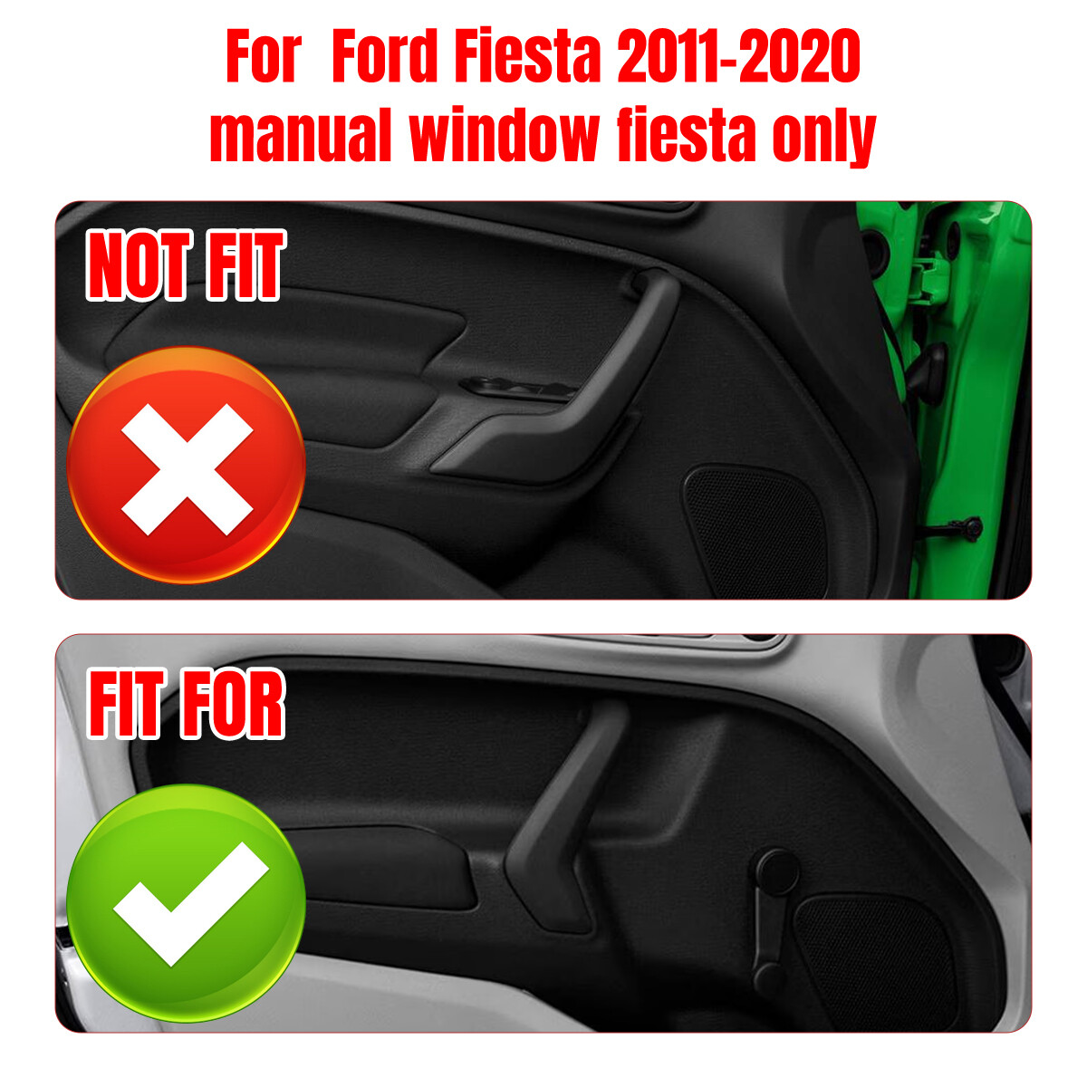 Left Driver Side Inner Door Pull Handle For Ford Fiesta 11-20 Manual Window 1.6L