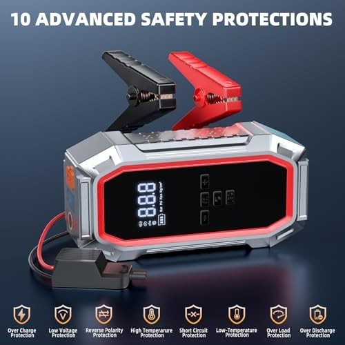 WOLFBOX Jump Starter with Air Compressor, 5000A Portable Car Battery Booster