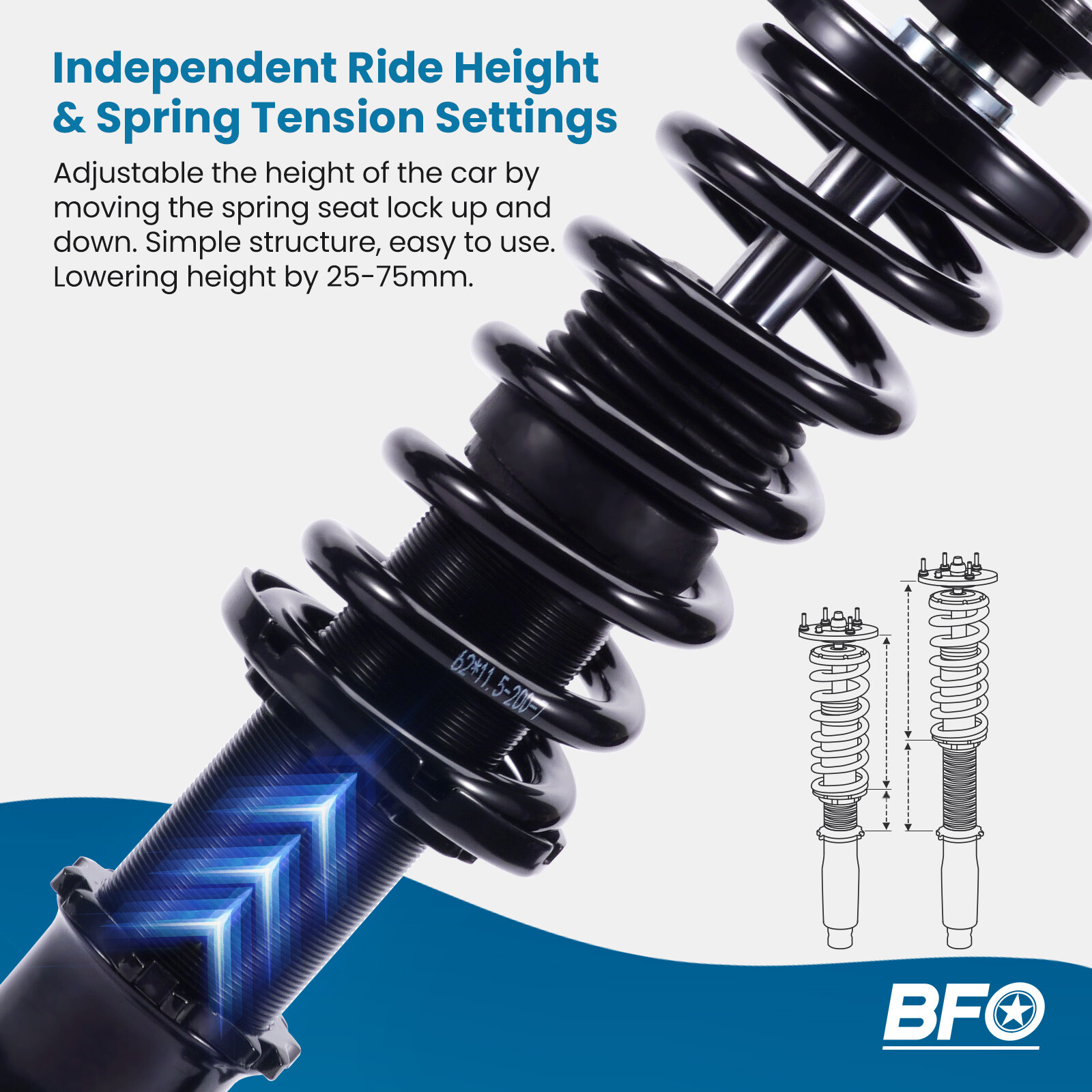BFO Coilovers Shocks Struts Lowering Suspension Kit For Honda Civic 2006-2011