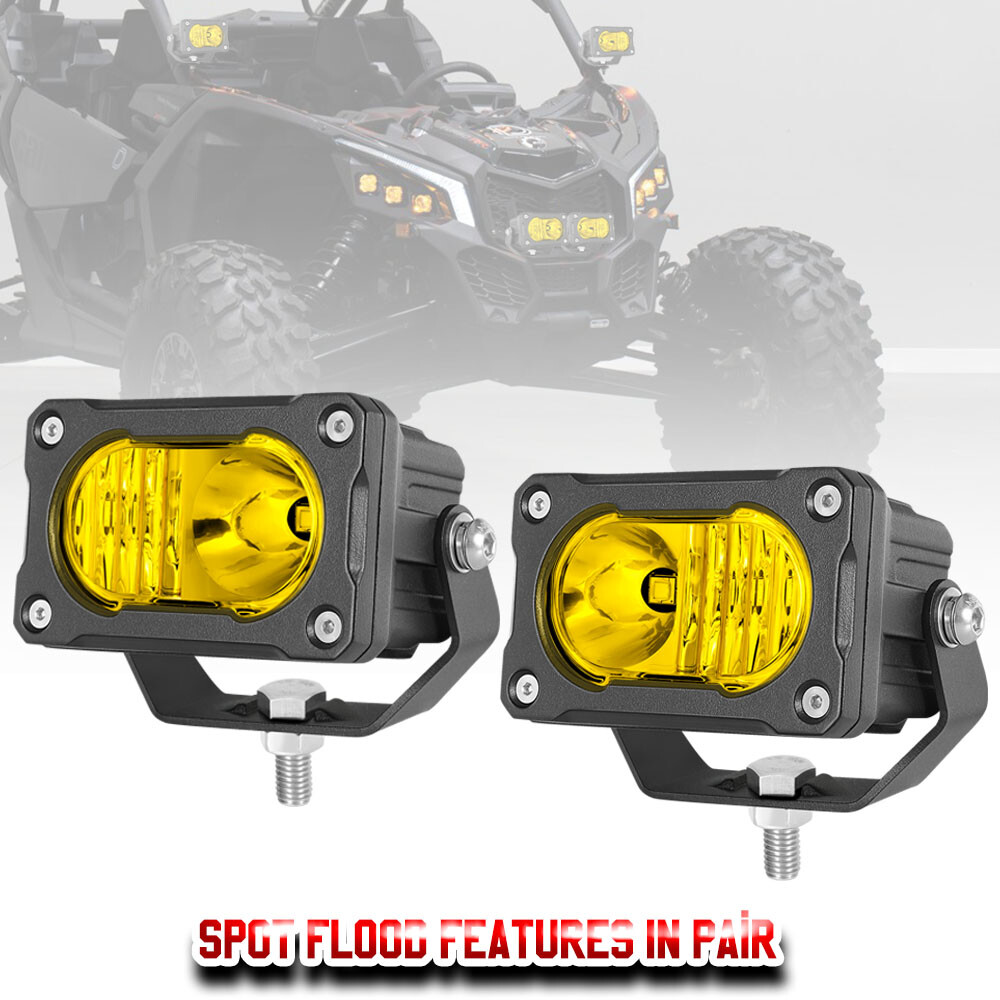 2X 3″ 40W PRO LED Cube Work Light Bar Combo Pods OffRoad Driving 4WD ATV+ Wiring