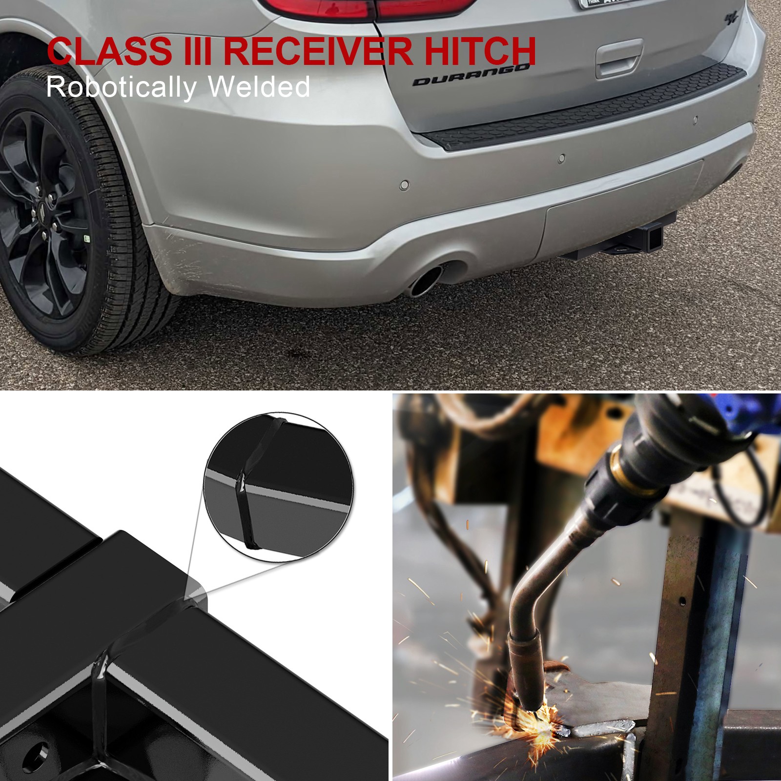 2 Inch Trailer Hitch Receiver For Durango 2011-2025 Grand Cherokee 2012-2022