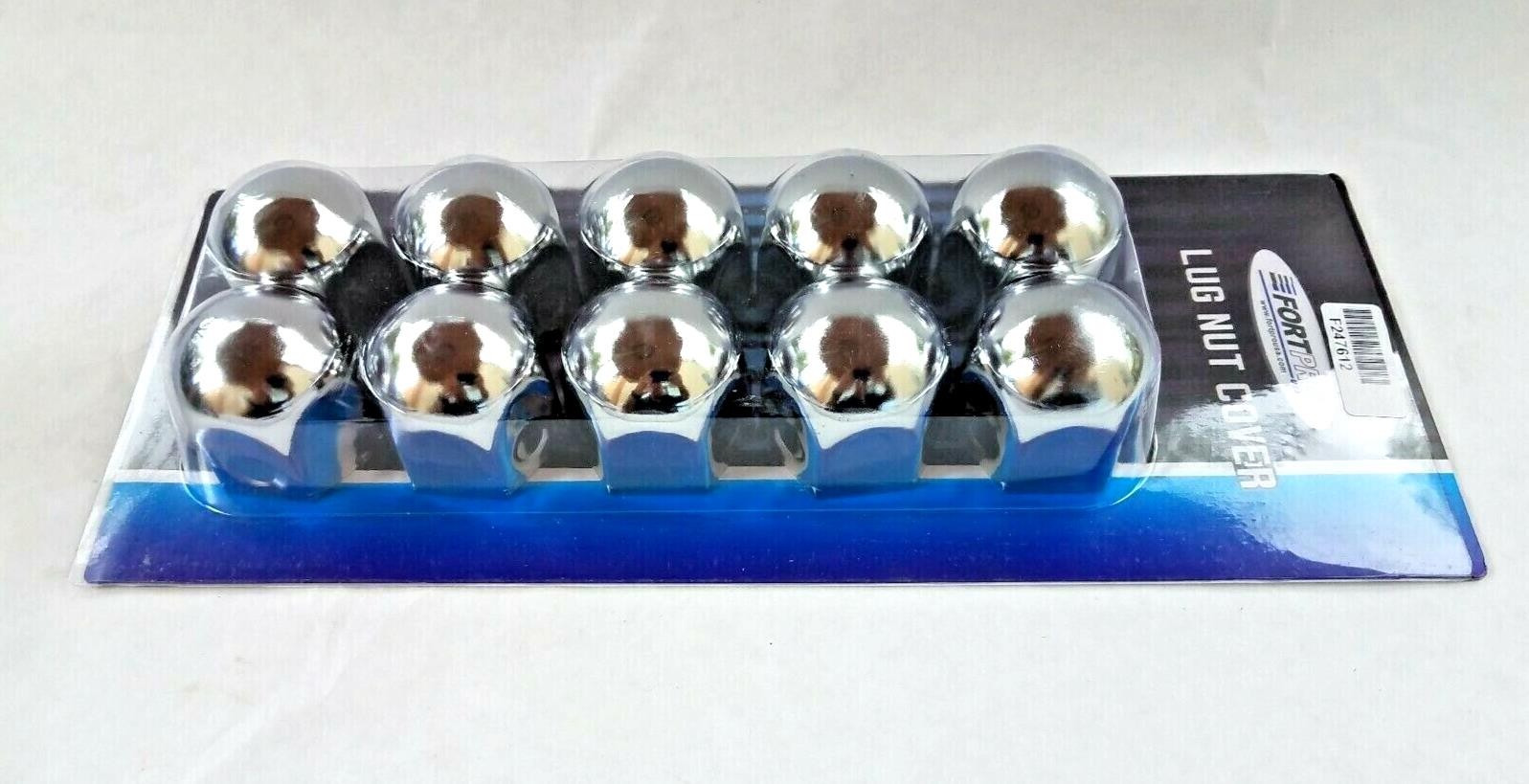 Chrome Round Top Lug Push-On Nut Cover 1-1/2″X1-1/2″ ABS Plastic 10 Pack