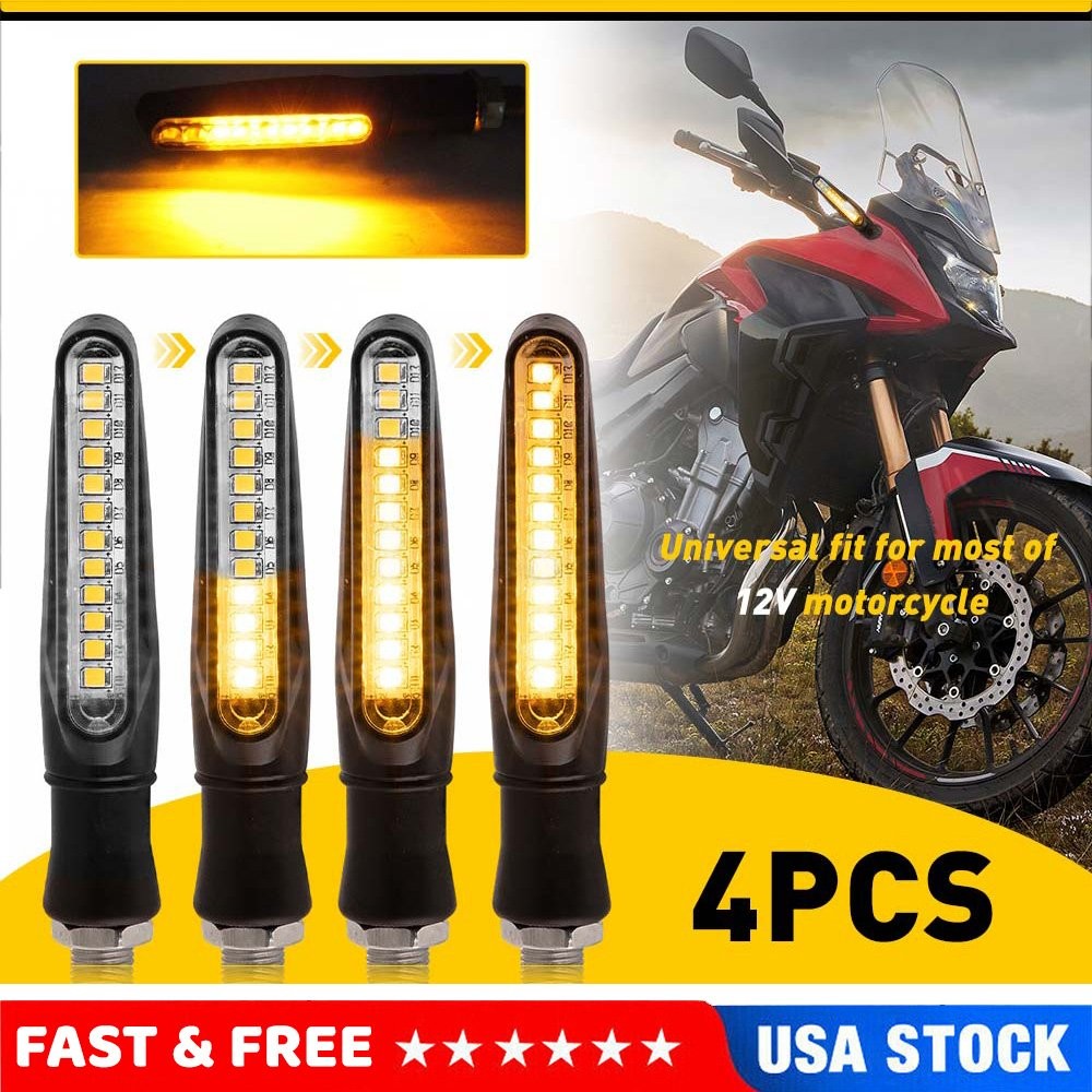 4 Pack Universal Motorcycle Turn Signals Blinker Lights Amber For Suzuki DRZ400s